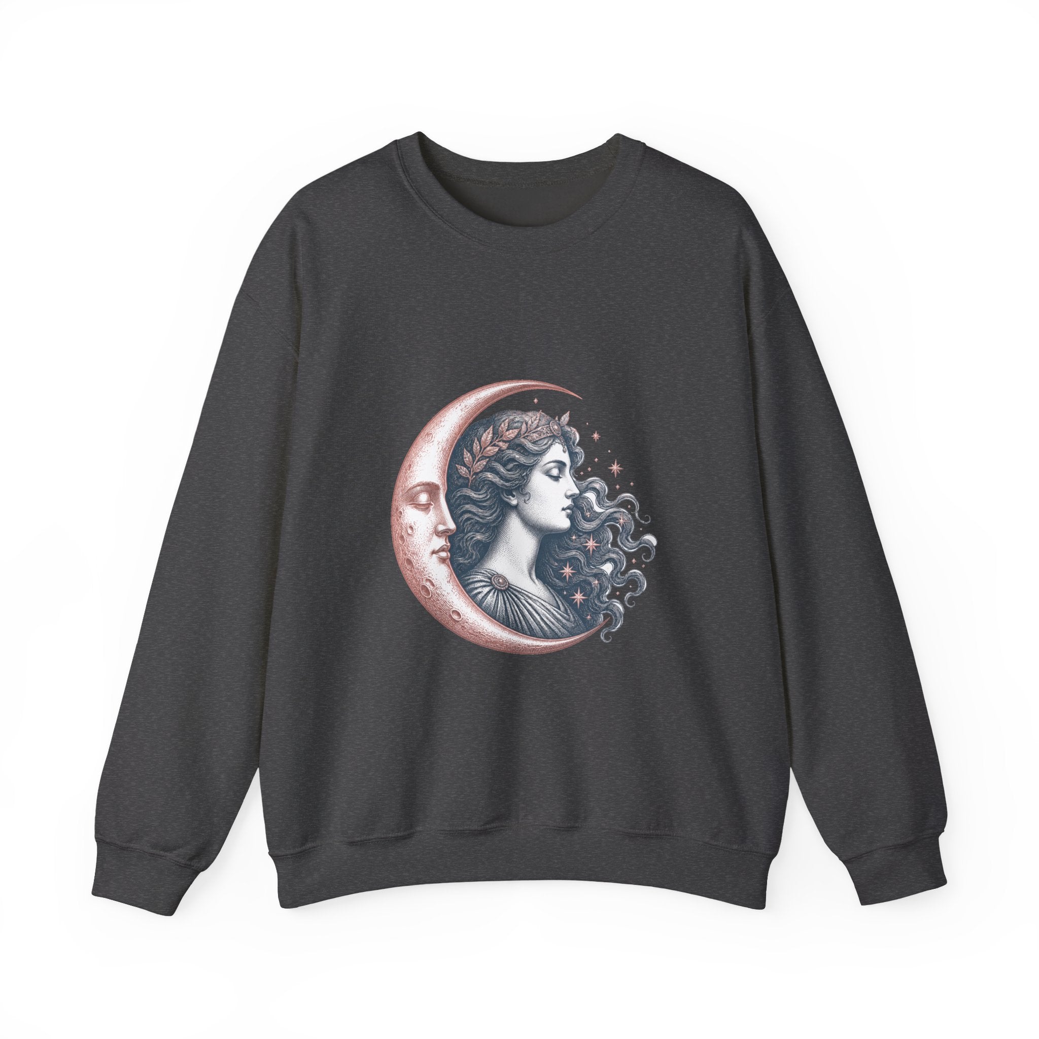 Matching Couple Sweatshirt - Helios & Selene Matching Couple Premium Fleece Sweatshirt Vintage Art His Hers Honeymoon Gift - Design B