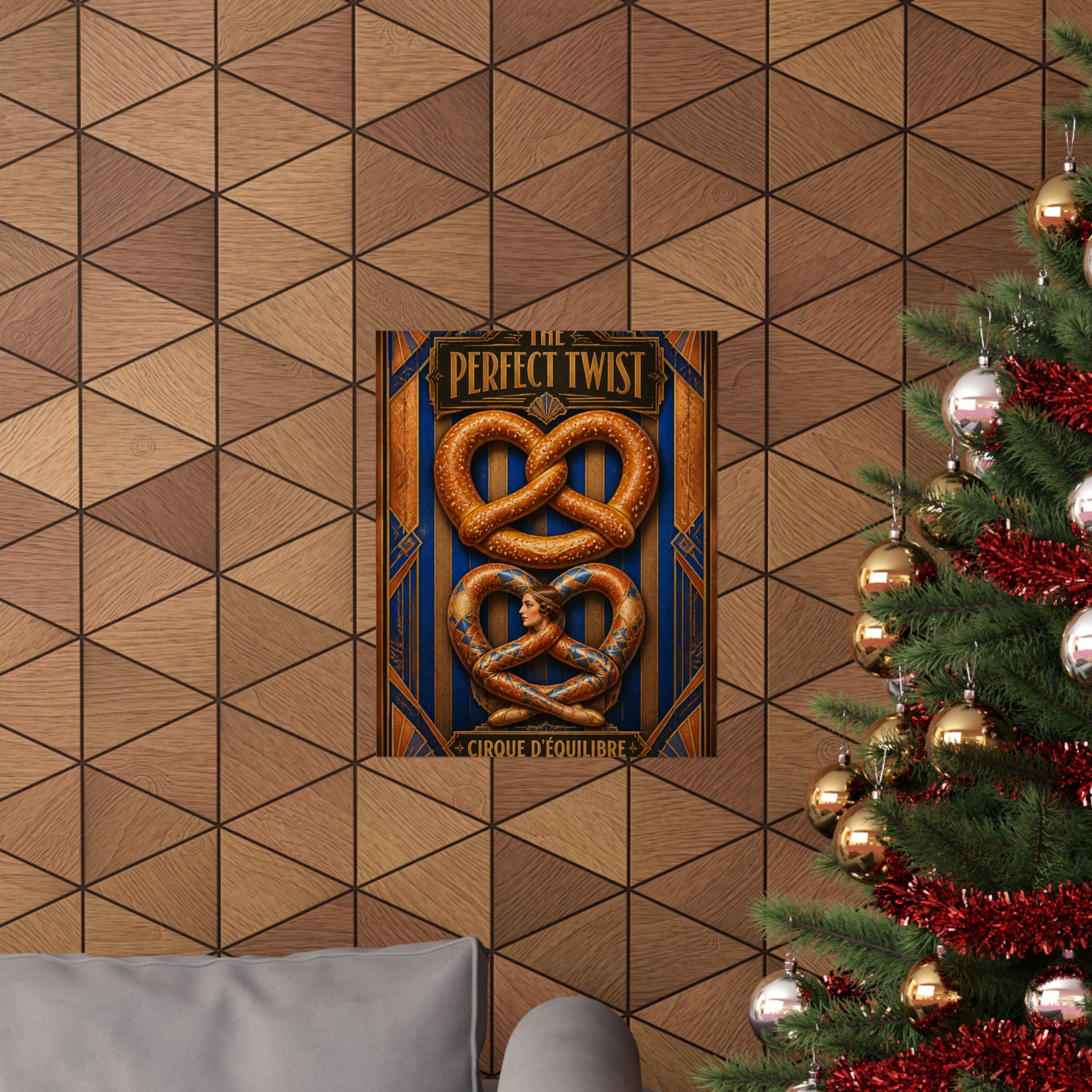 Pretzel Contortionist Wall Art Poster 18×24 Art Deco Entryway Decor Maximalist Print