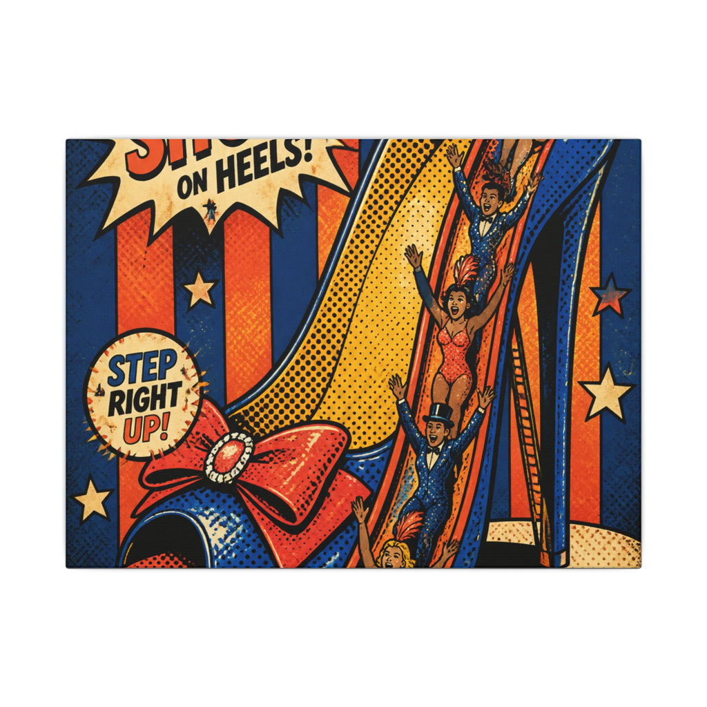 High Heel Slide Wall Art Canvas 24×36 Pop Art Restaurant Decor Maximalist Print