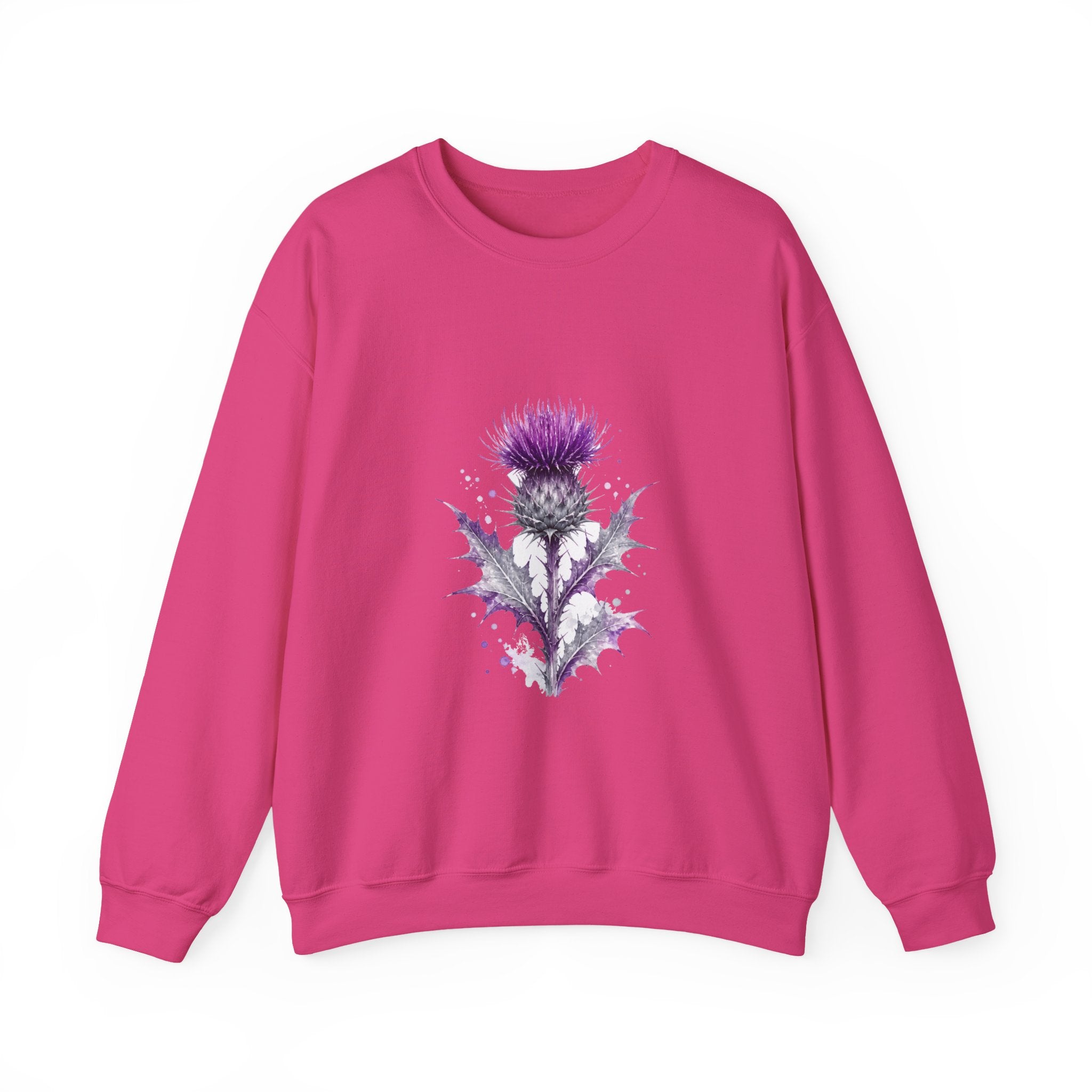 Matching Couple Sweatshirt - Lavender & Thistle Matching Couple Comfort Colors Crew Watercolor Art His Hers Birthday Gift - Design B