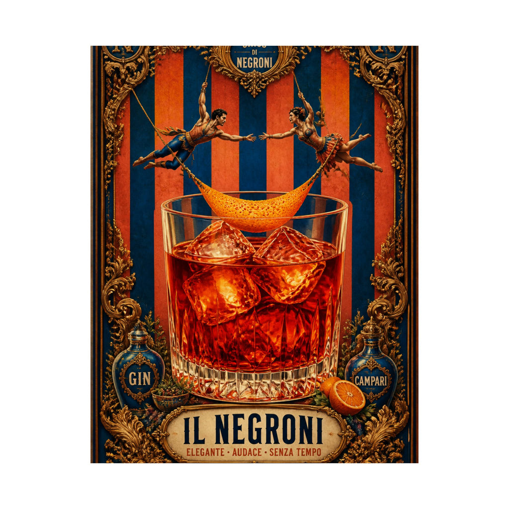 Negroni Trapeze Act Wall Art Poster 24×36 Baroque Studio Decor Maximalist Print