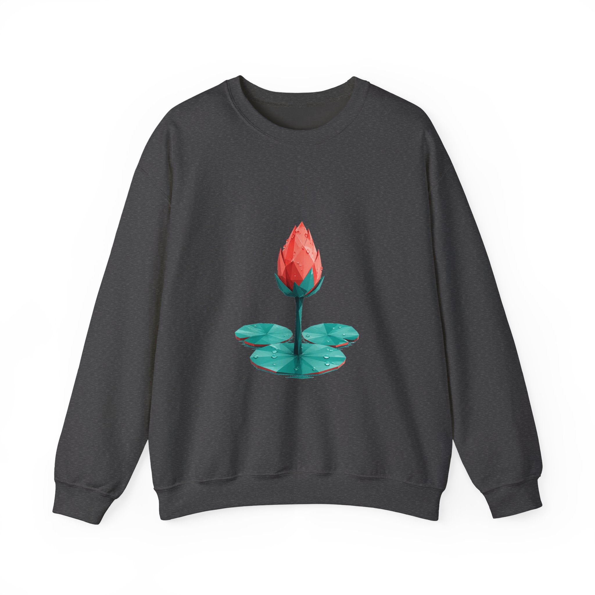 Matching Couple Sweatshirt - Open & Closed Lotus Matching Couple Premium Fleece Sweatshirt Geometric Art His Hers Love Gift - Design B