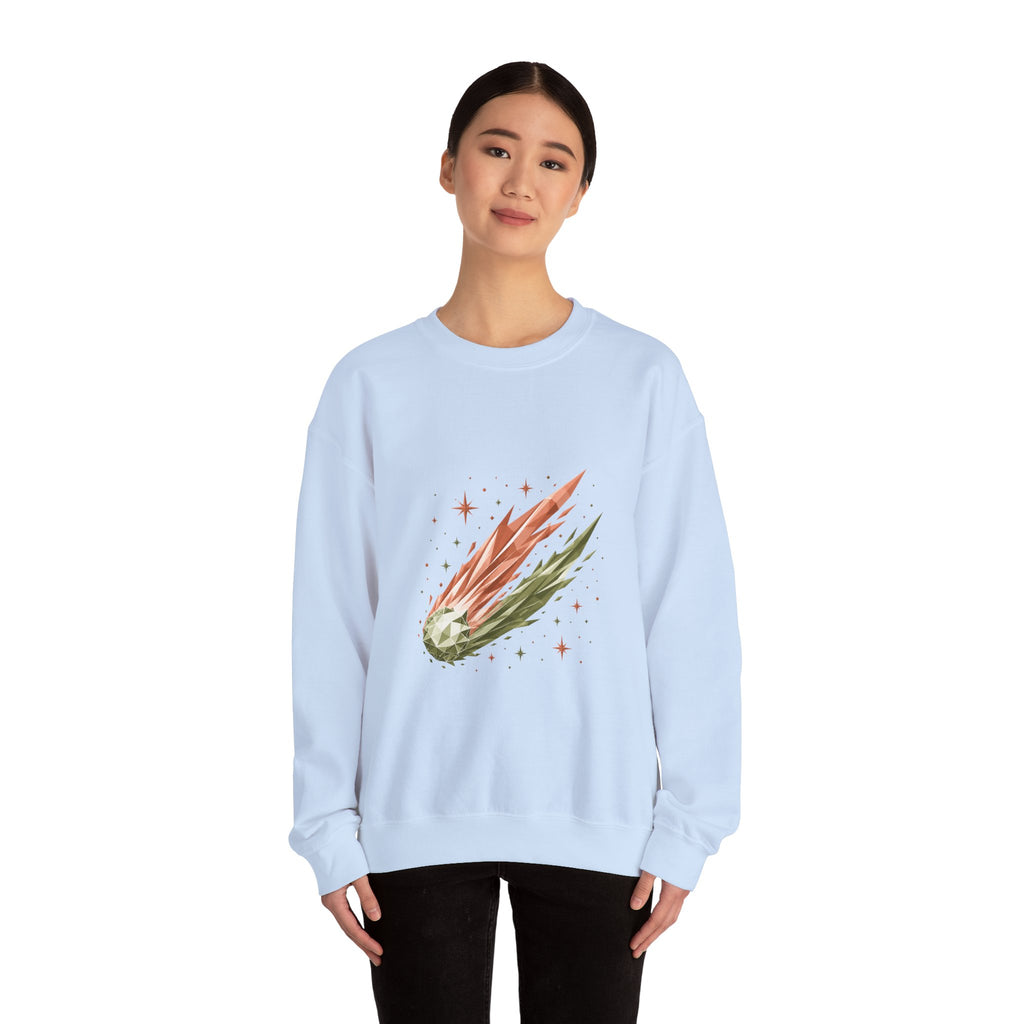 Matching Couple Sweatshirt - Comet & Asteroid Matching Couple Crewneck Sweatshirt Geometric Art His Hers Couple Gift - Design A