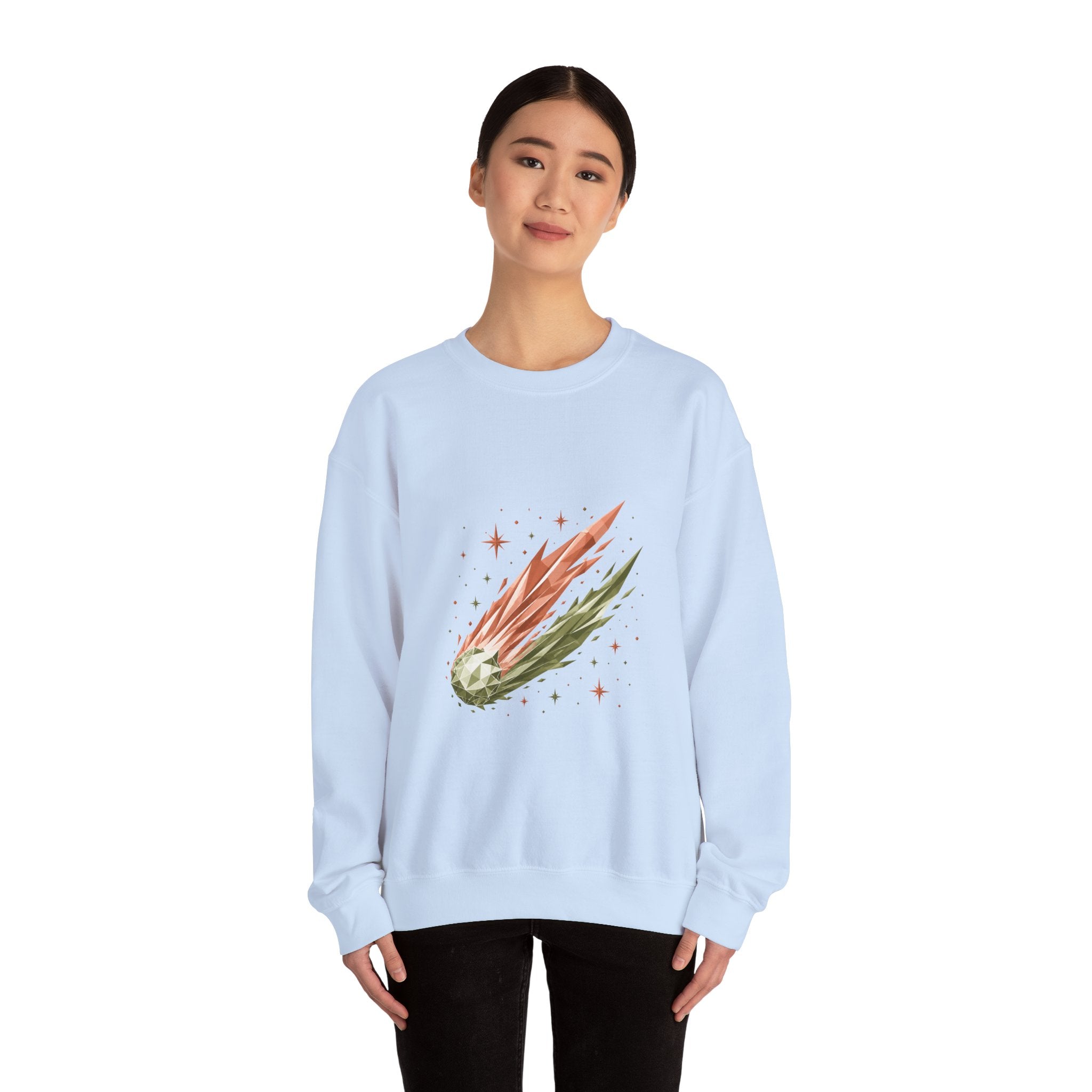 Matching Couple Sweatshirt - Comet & Asteroid Matching Couple Crewneck Sweatshirt Geometric Art His Hers Couple Gift - Design A
