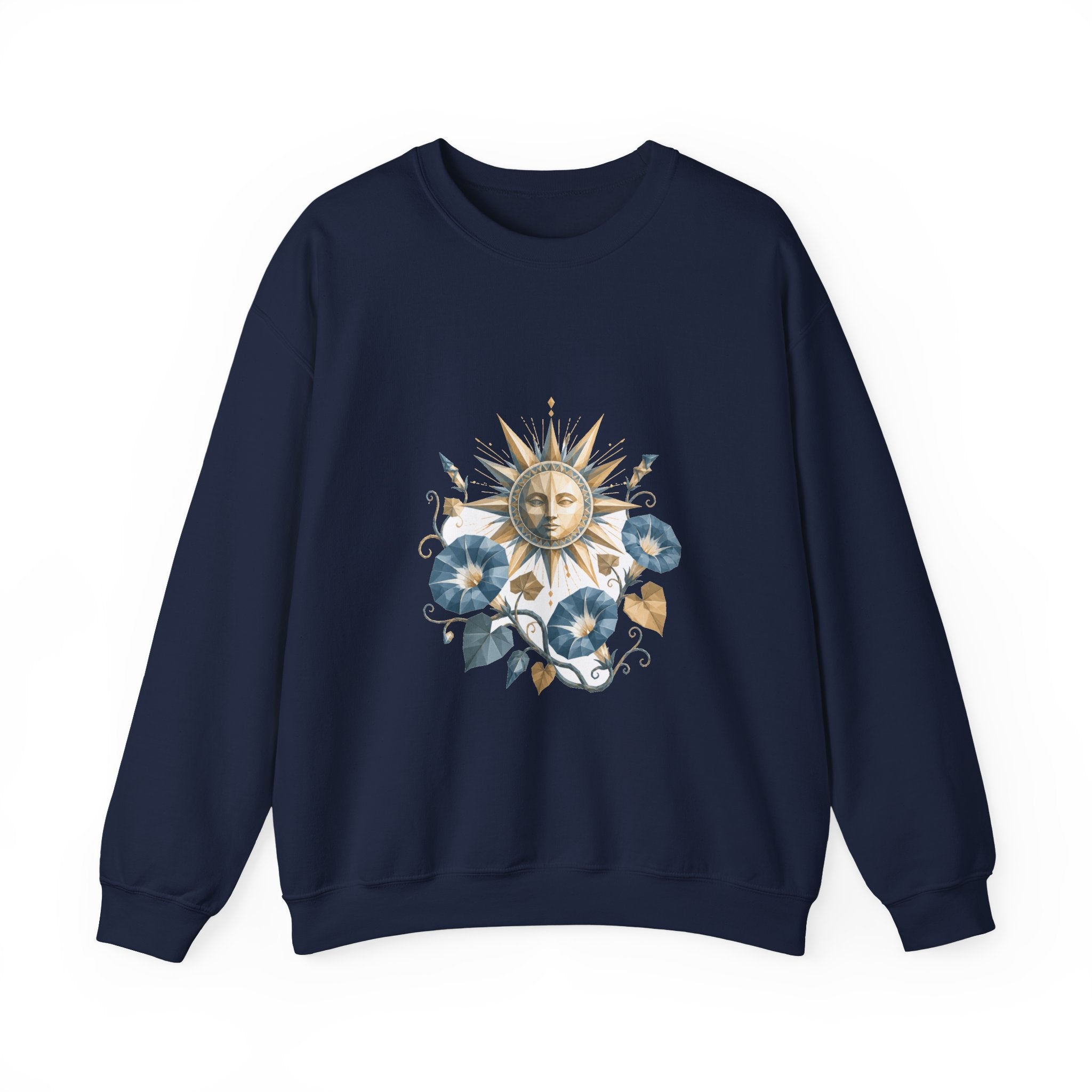 Matching Couple Sweatshirt - Sun & Moon Matching Couple Crewneck Sweatshirt Geometric Art His Hers Couple Gift - Design B