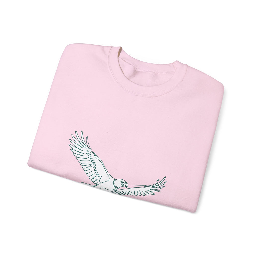 Matching Couple Sweatshirt - Eagle & Whale Matching Couple Crewneck Sweatshirt Minimalist Art His Hers Valentine Gift - Design A