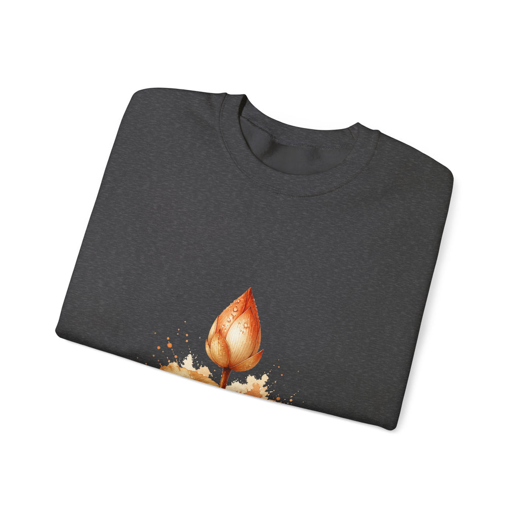 Matching Couple Sweatshirt - Open & Closed Lotus Matching Couple Comfort Colors Crew Watercolor Art His Hers Birthday Gift - Design B