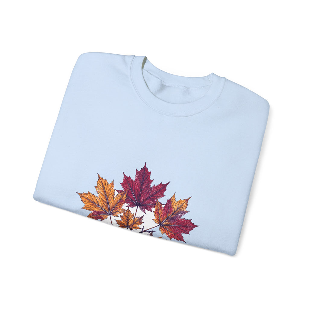 Matching Couple Sweatshirt - Cherry Blossom & Maple Leaf Matching Couple Comfort Colors Crew Hand-Drawn Art His Hers Anniversary Gift - Design B