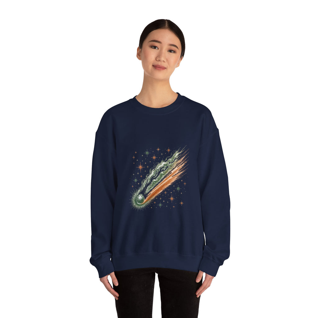 Matching Couple Sweatshirt - Comet & Asteroid Matching Couple Crewneck Sweatshirt Hand-Drawn Art His Hers Best Friend Gift - Design A