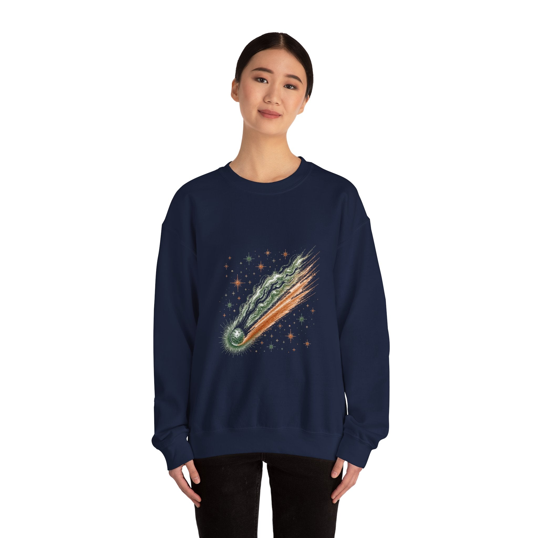Matching Couple Sweatshirt - Comet & Asteroid Matching Couple Crewneck Sweatshirt Hand-Drawn Art His Hers Best Friend Gift - Design A