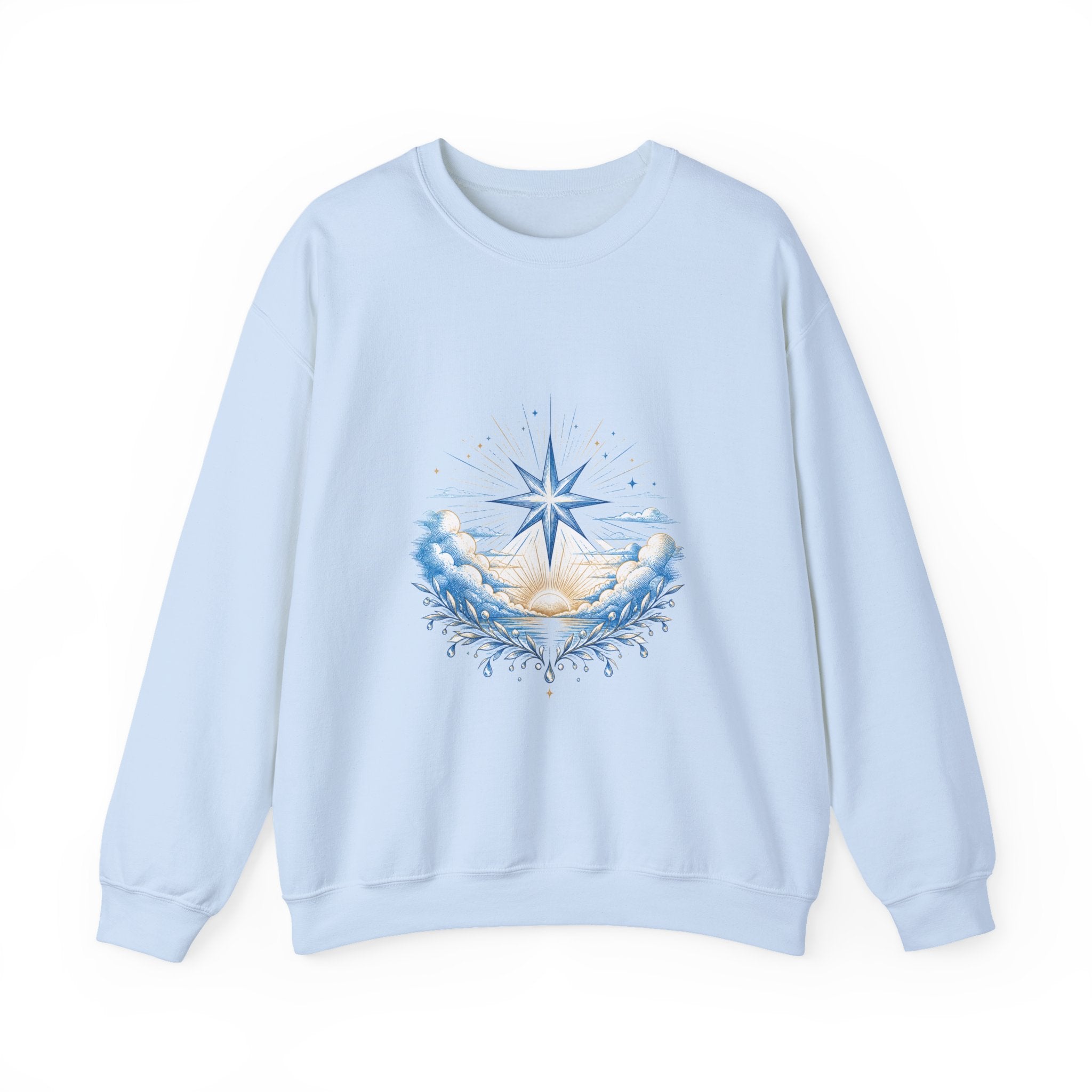 Matching Couple Sweatshirt - Evening & Morning Star Matching Couple Comfort Colors Crew Hand-Drawn Art His Hers Anniversary Gift - Design B