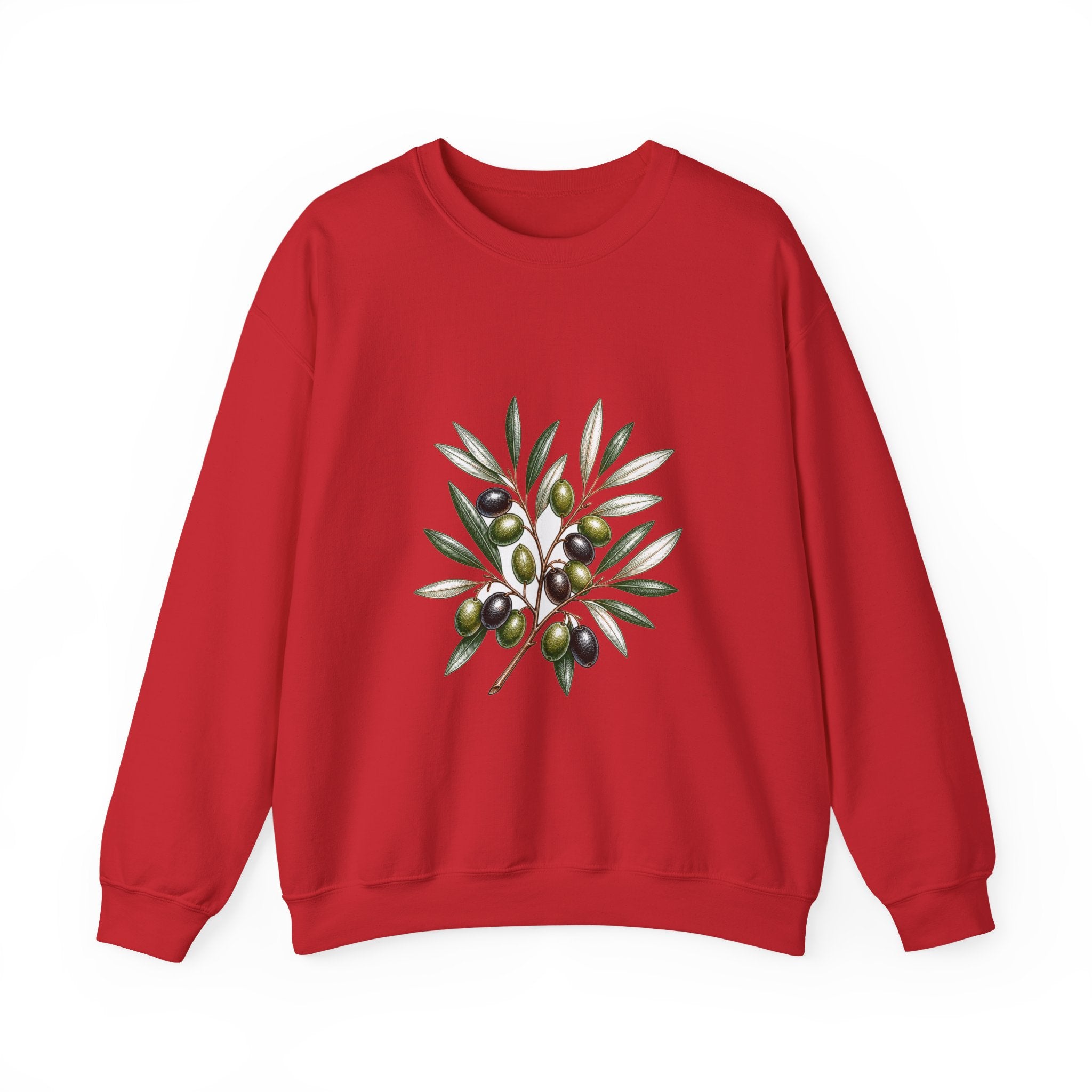 Matching Couple Sweatshirt - Olive Branch & Fig Matching Couple Premium Fleece Sweatshirt Hand-Drawn Art His Hers Anniversary Gift - Design A