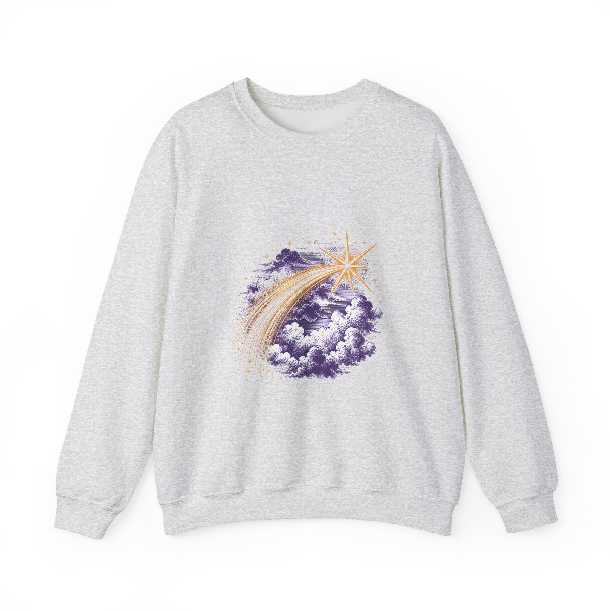 Matching Couple Sweatshirt - Shooting Star & North Star Matching Couple Comfort Colors Crew Vintage Art His Hers Honeymoon Gift - Design A