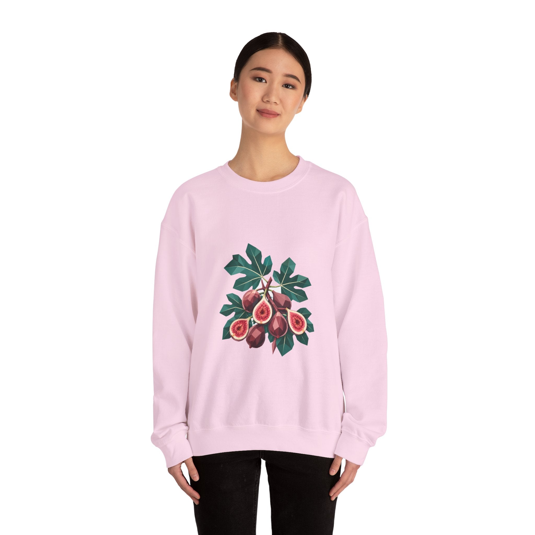 Matching Couple Sweatshirt - Olive Branch & Fig Matching Couple Crewneck Sweatshirt Geometric Art His Hers Couple Gift - Design B