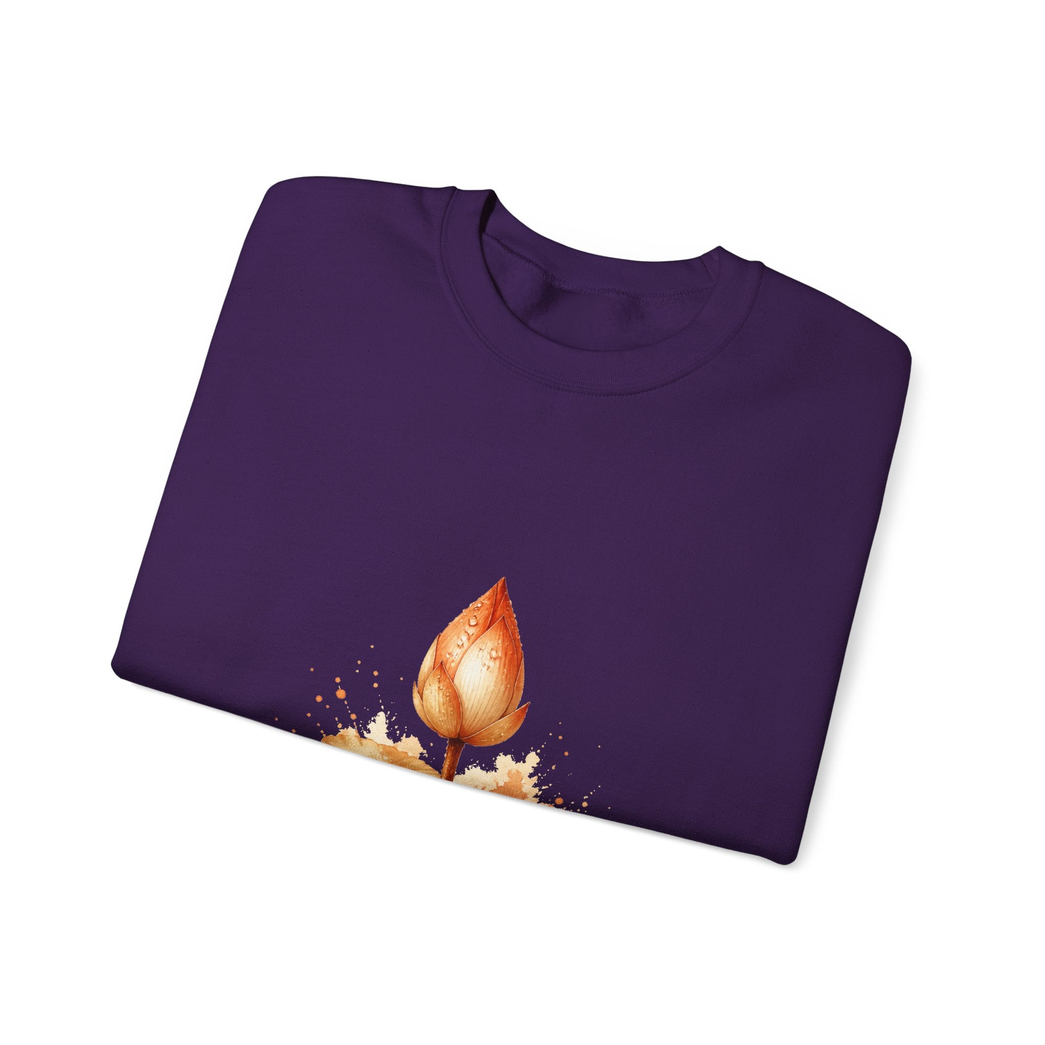 Matching Couple Sweatshirt - Open & Closed Lotus Matching Couple Comfort Colors Crew Watercolor Art His Hers Birthday Gift - Design B