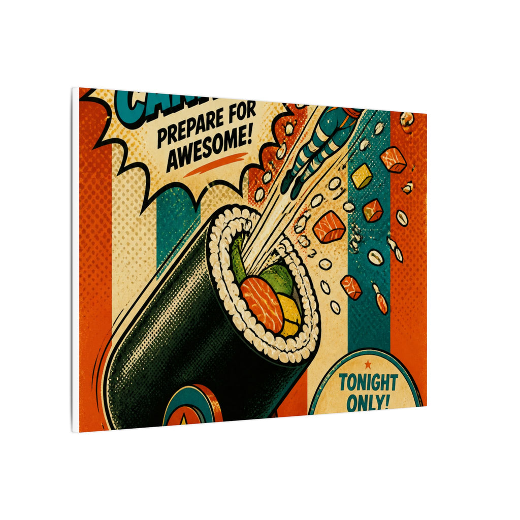 Sushi Roll Cannon Wall Art Canvas 16×20 Pop Art Living Room Decor Maximalist Print