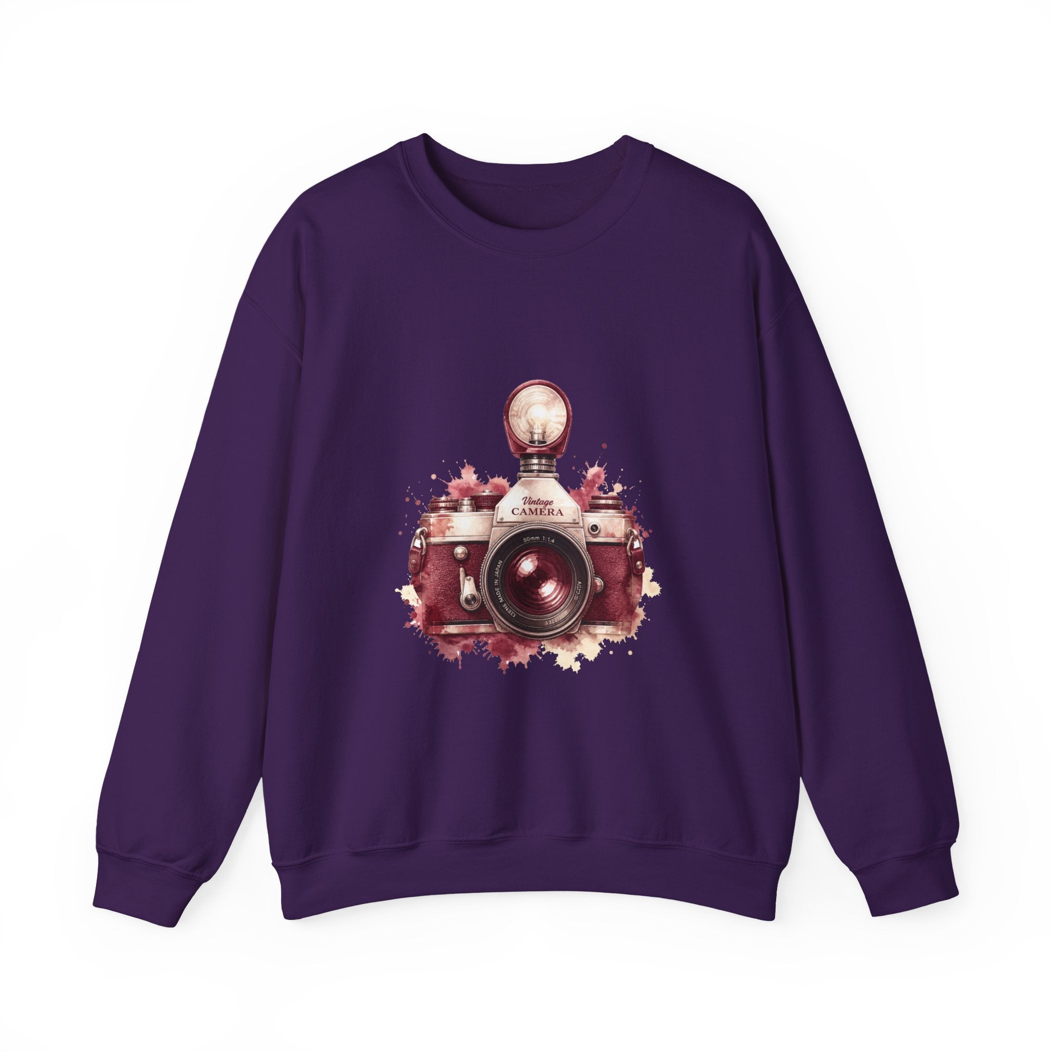 Matching Couple Sweatshirt - Camera & Film Matching Couple Premium Fleece Sweatshirt Watercolor Art His Hers Birthday Gift - Design A