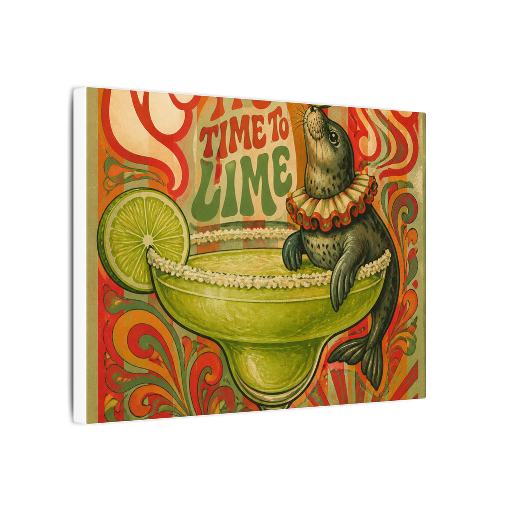 Margarita Balancing Seal Wall Art Canvas 16×20 Psychedelic Cafe Decor Maximalist Print