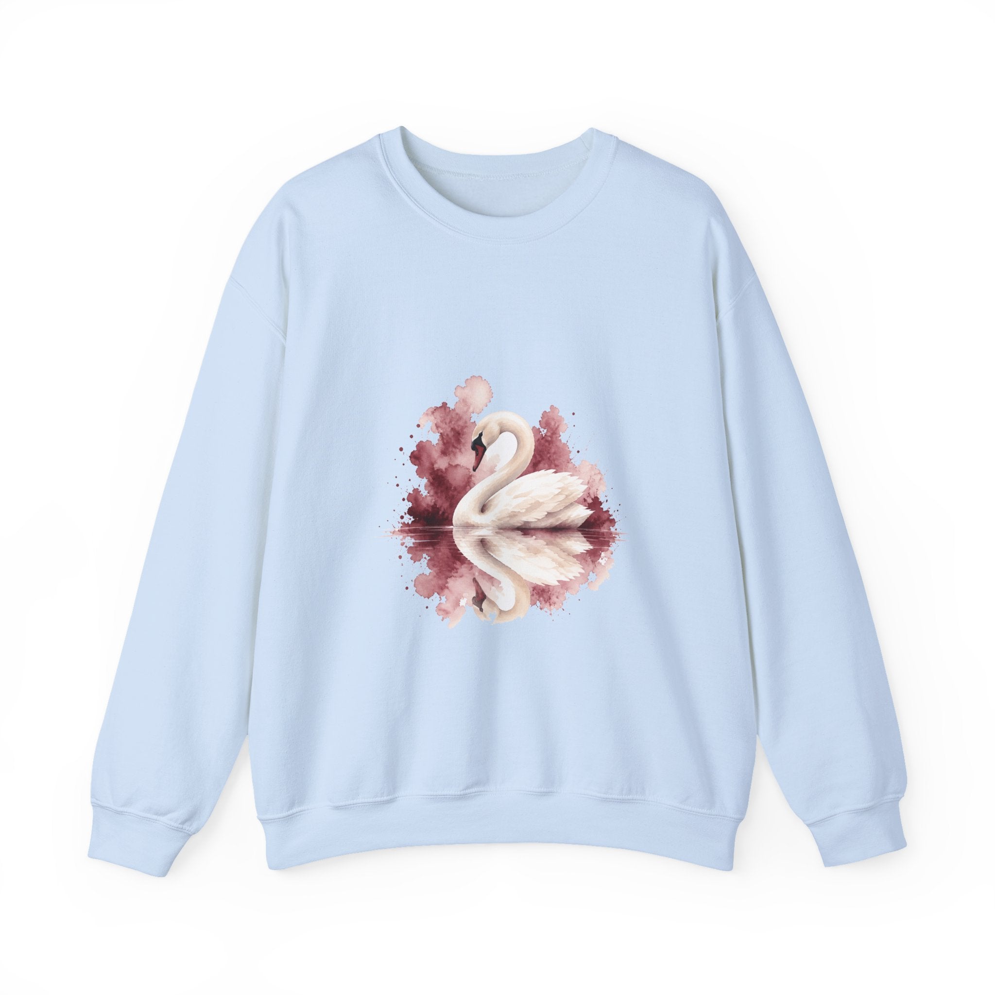 Matching Couple Sweatshirt - Raven & Swan Matching Couple Premium Fleece Sweatshirt Watercolor Art His Hers Birthday Gift - Design B