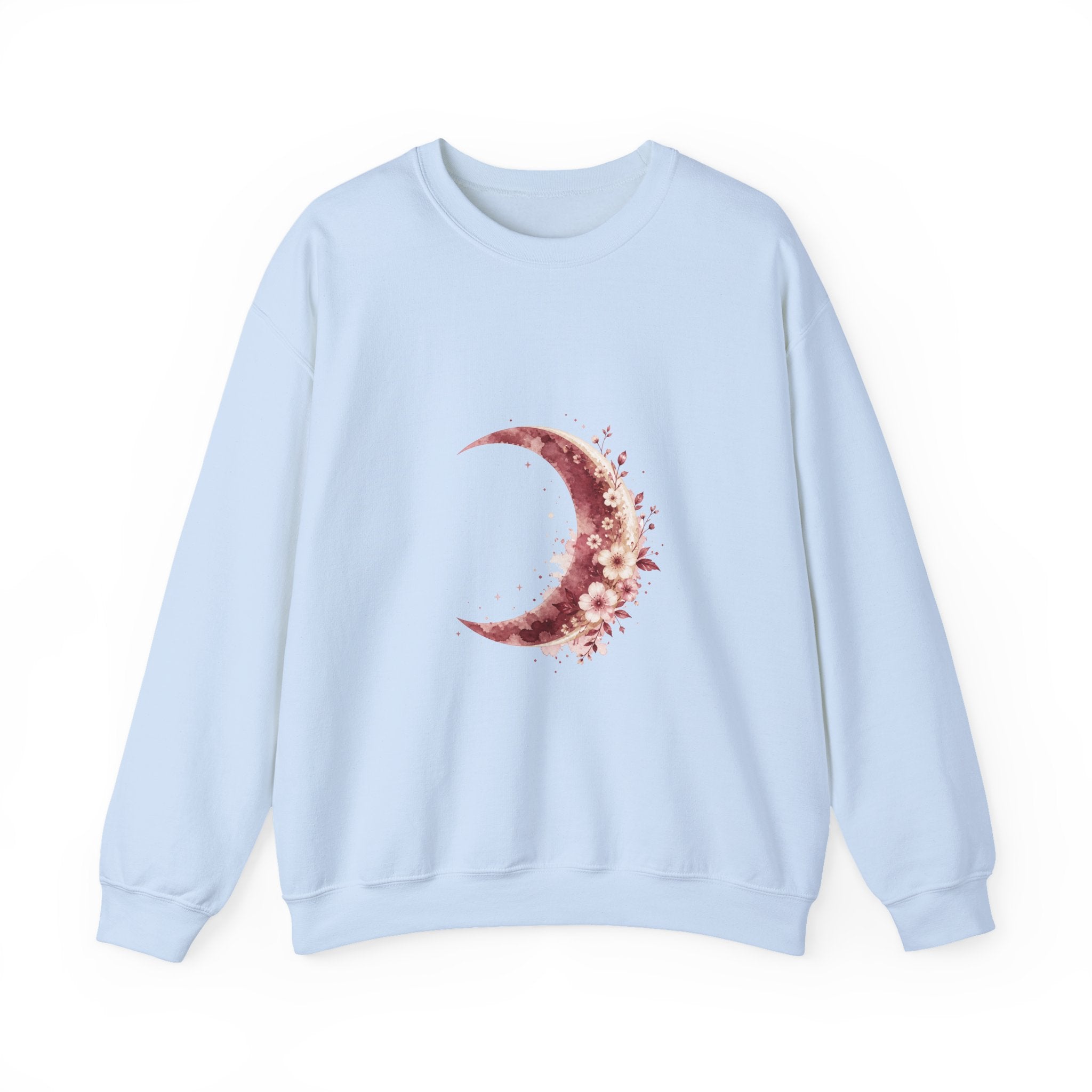 Matching Couple Sweatshirt - Waxing & Waning Moon Matching Couple Premium Fleece Sweatshirt Watercolor Art His Hers Birthday Gift - Design A