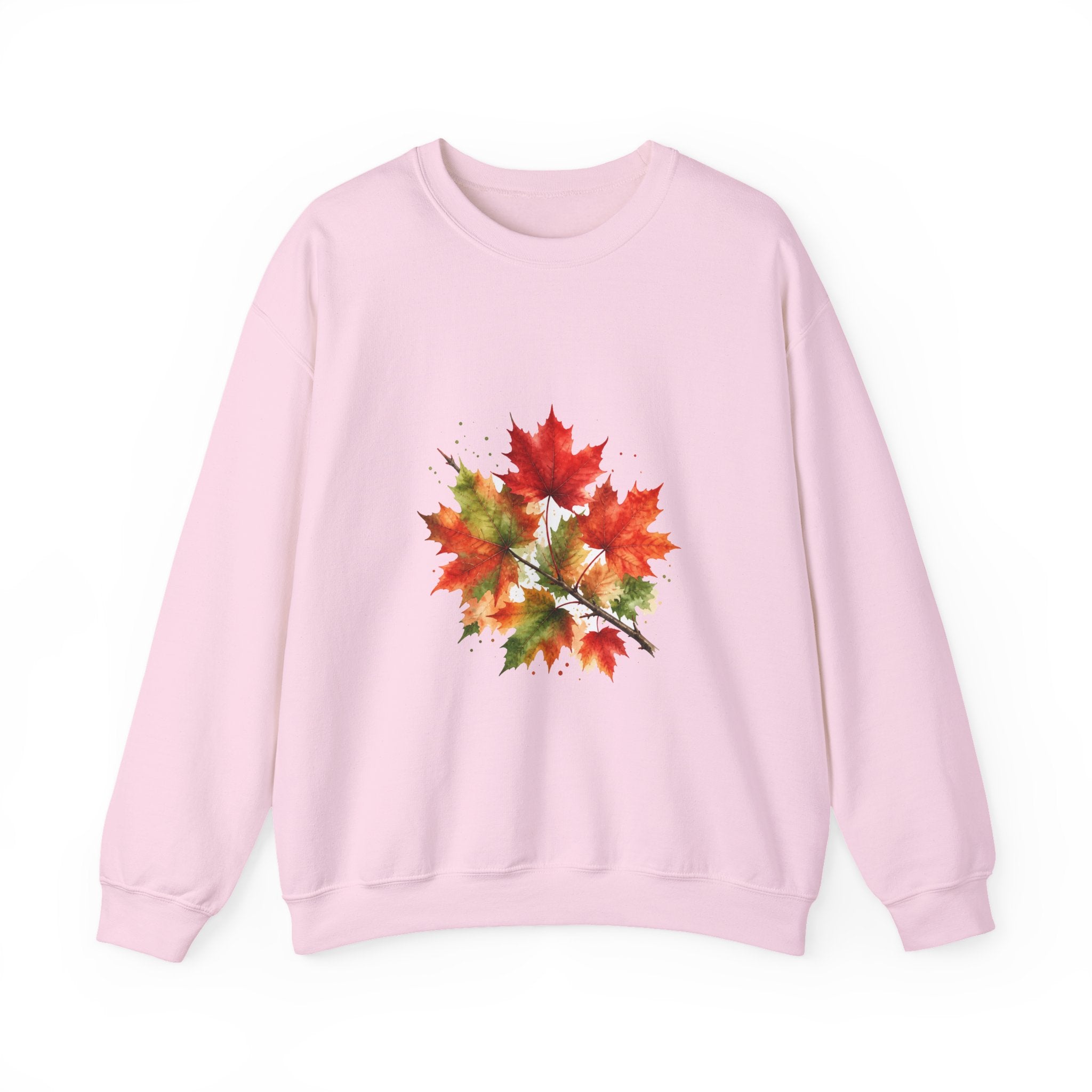 Matching Couple Sweatshirt - Cherry Blossom & Maple Leaf Matching Couple Comfort Colors Crew Watercolor Art His Hers Birthday Gift - Design B