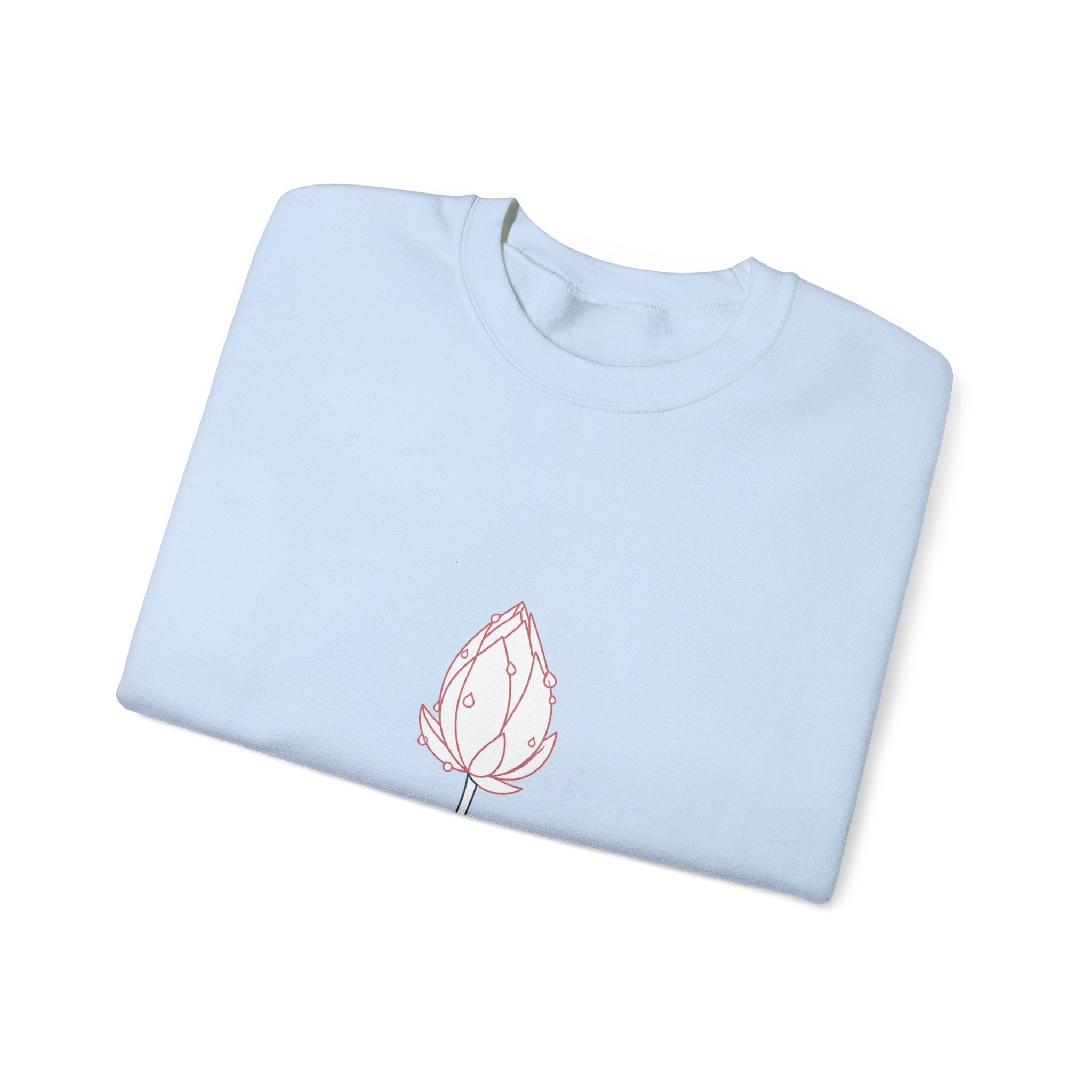 Matching Couple Sweatshirt - Open & Closed Lotus Matching Couple Crewneck Sweatshirt Minimalist Art His Hers Valentine Gift - Design B