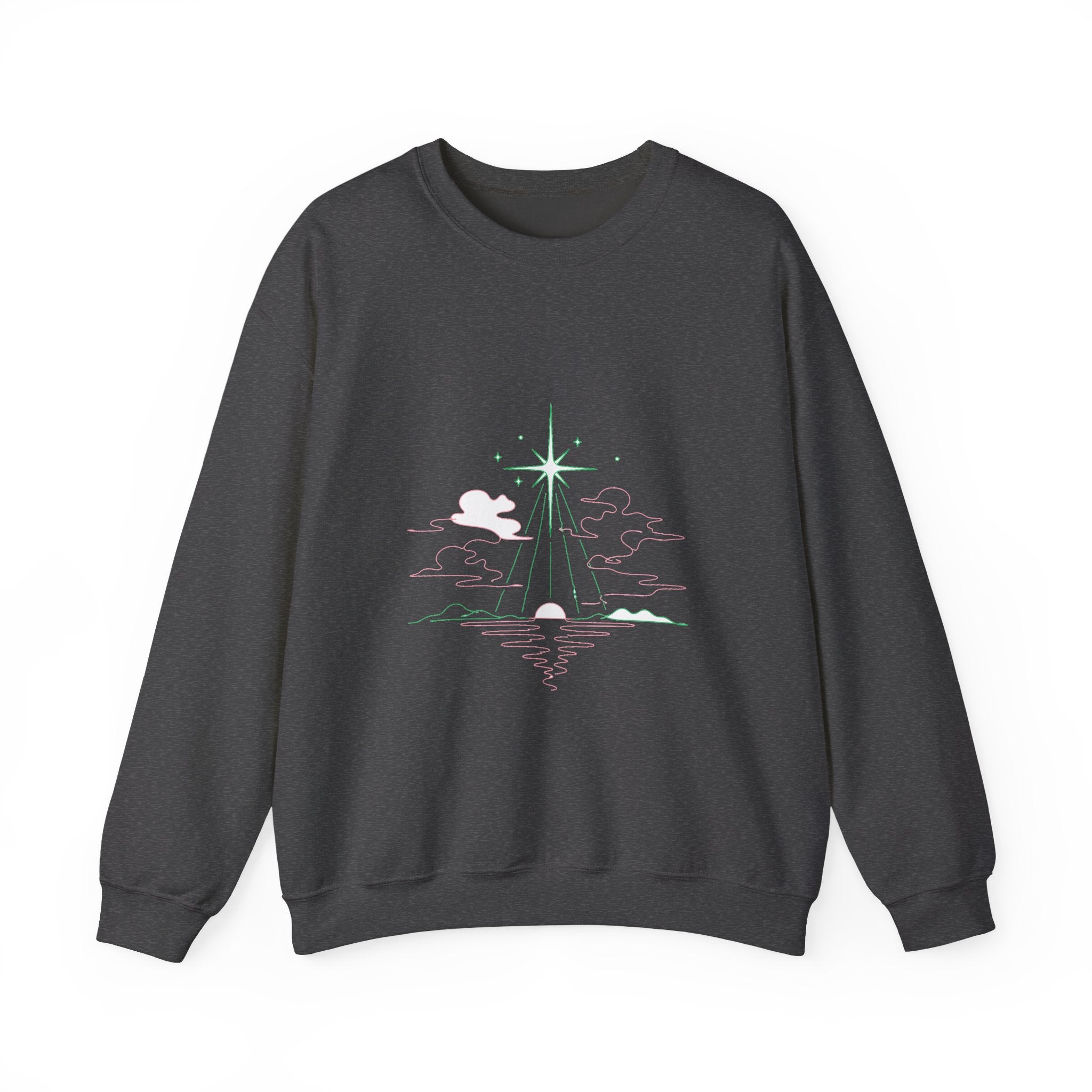 Matching Couple Sweatshirt - Evening & Morning Star Matching Couple Comfort Colors Crew Minimalist Art His Hers Christmas Gift - Design A