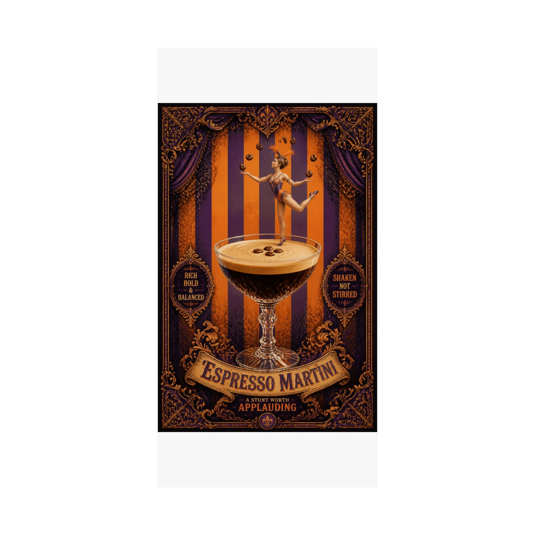 Espresso Martini Acrobat Wall Art Poster 18×24 Baroque Home Office Decor Maximalist Print