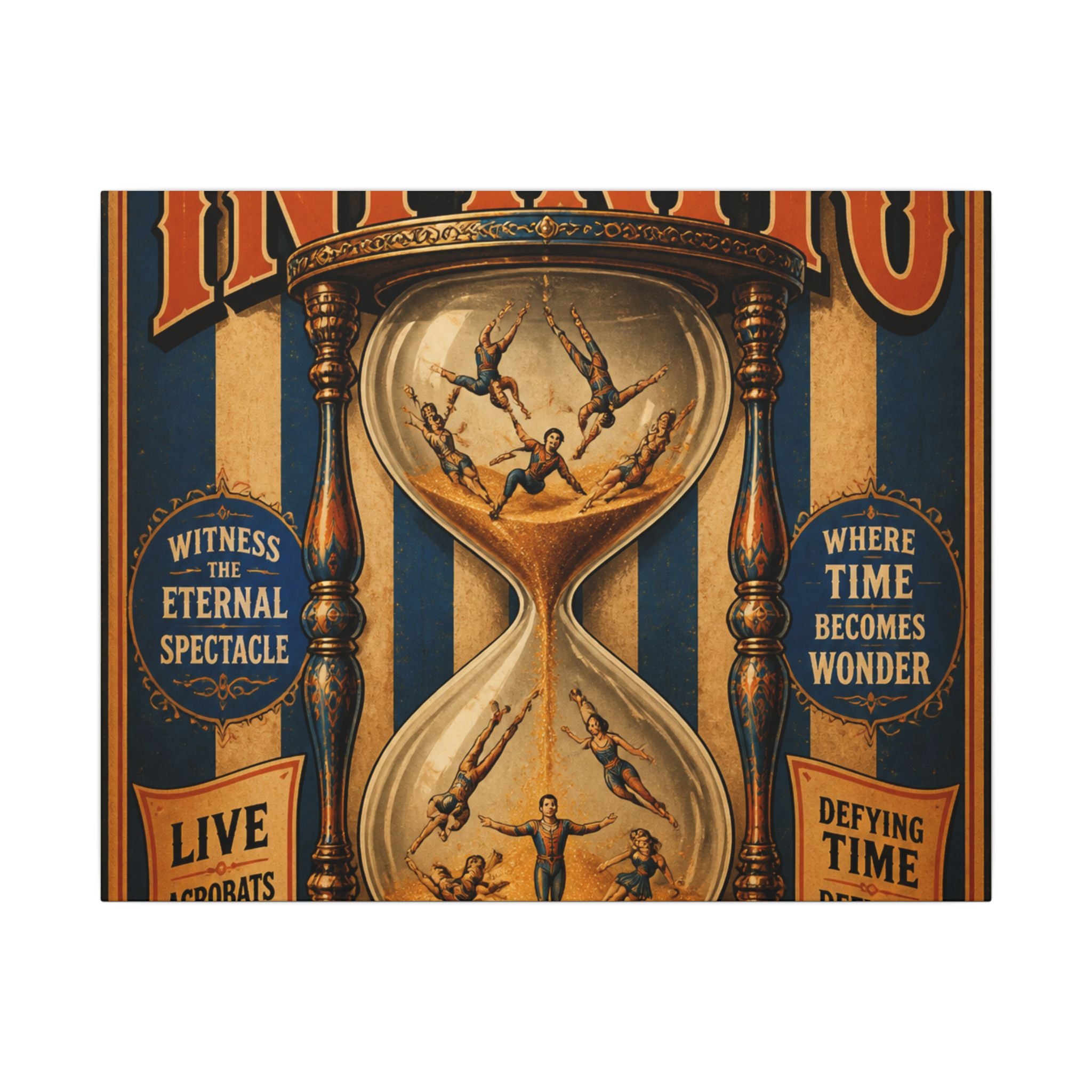 Hourglass Acrobats Wall Art Canvas 16×20 Vintage Circus Kitchen Decor Maximalist Print