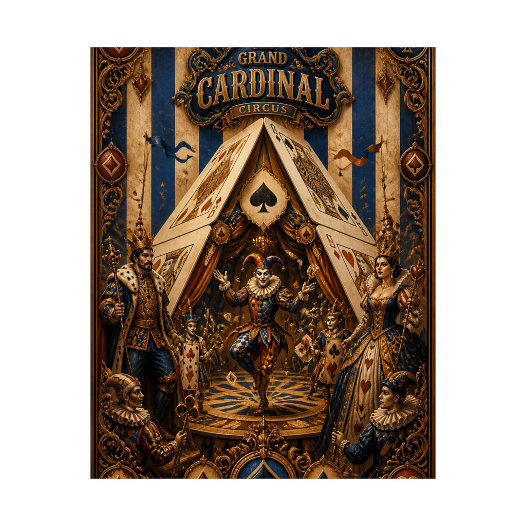 Playing Cards Tent Wall Art Poster 24×36 Baroque Studio Decor Maximalist Print