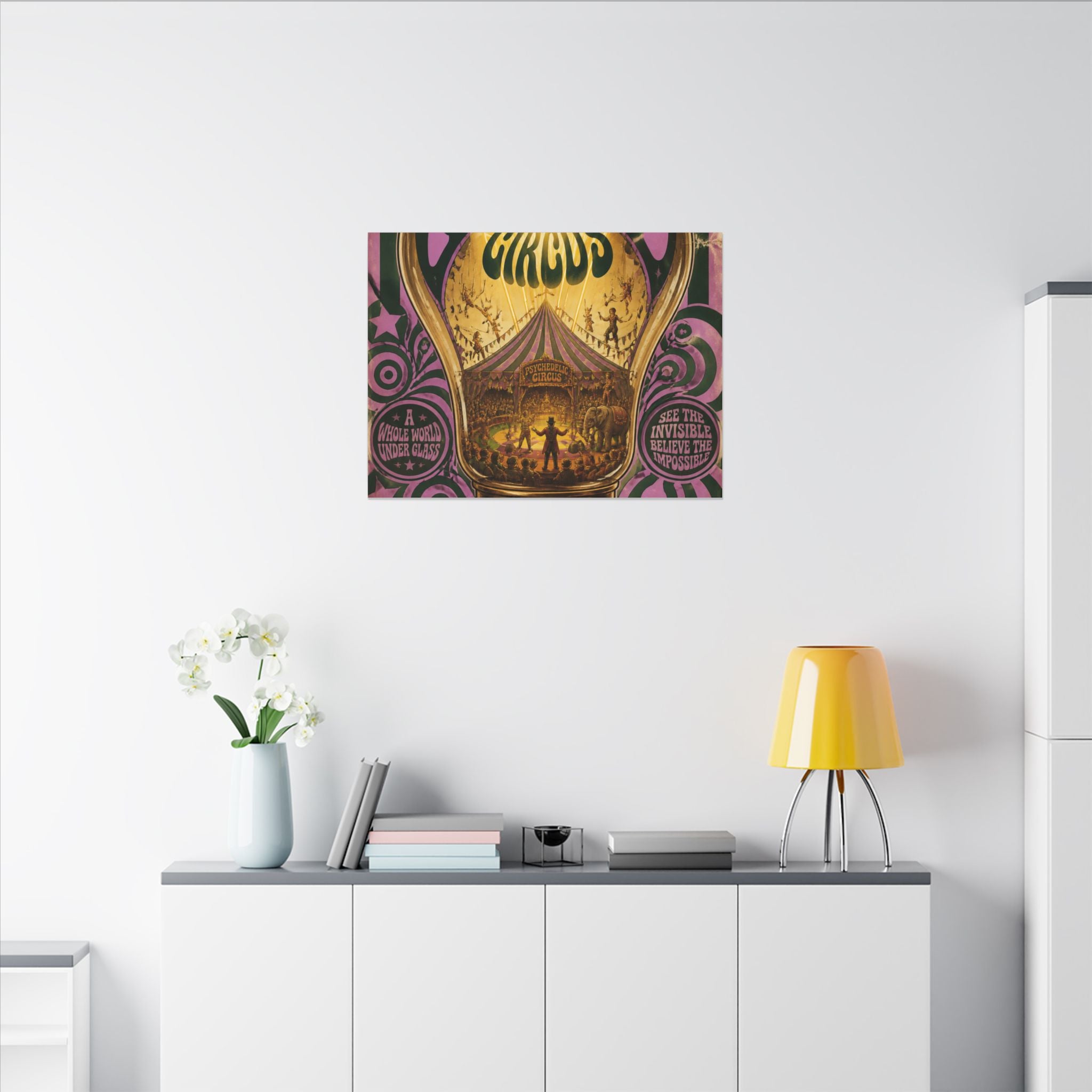 Light Bulb Circus Wall Art Canvas 16×20 Psychedelic Cafe Decor Maximalist Print