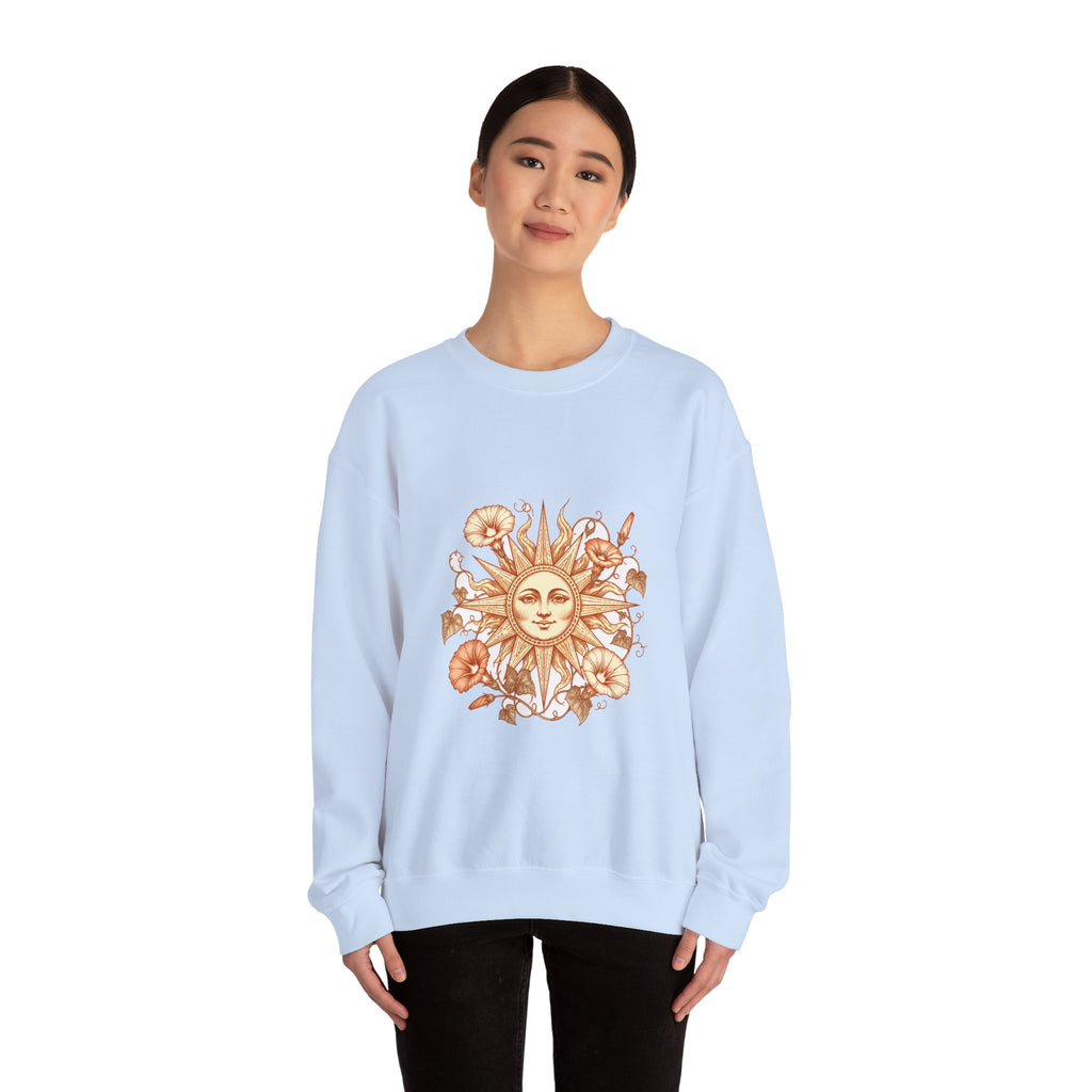 Matching Couple Sweatshirt - Sun & Moon Matching Couple Comfort Colors Crew Hand-Drawn Art His Hers Anniversary Gift - Design B