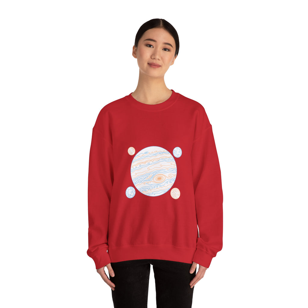 Matching Couple Sweatshirt - Saturn & Jupiter Matching Couple Premium Fleece Sweatshirt Minimalist Art His Hers Christmas Gift - Design B