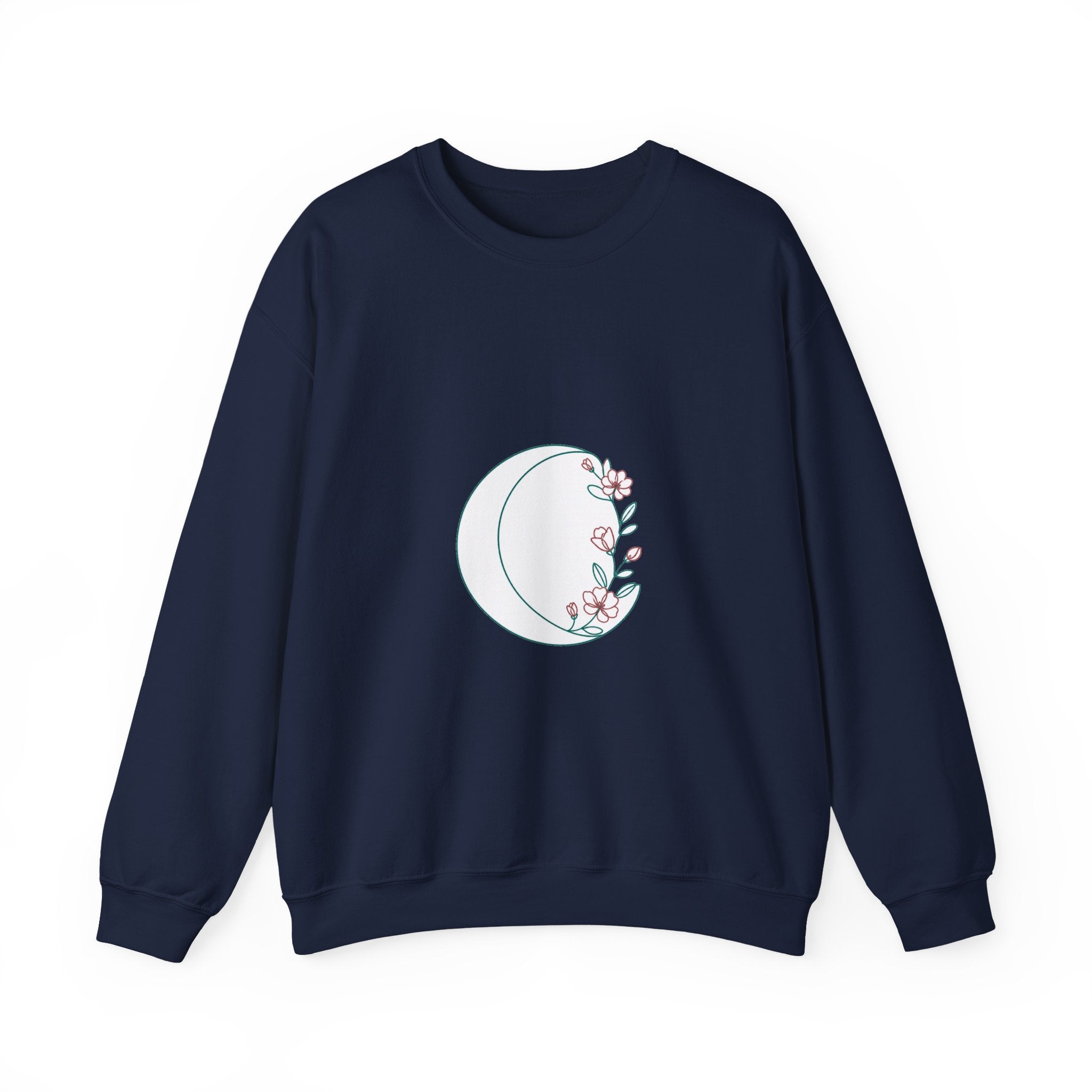 Matching Couple Sweatshirt - Waxing & Waning Moon Matching Couple Premium Fleece Sweatshirt Minimalist Art His Hers Christmas Gift - Design A