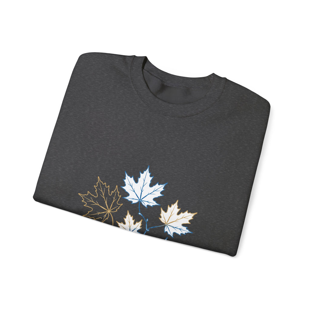 Matching Couple Sweatshirt - Cherry Blossom & Maple Leaf Matching Couple Premium Fleece Sweatshirt Minimalist Art His Hers Christmas Gift - Design B