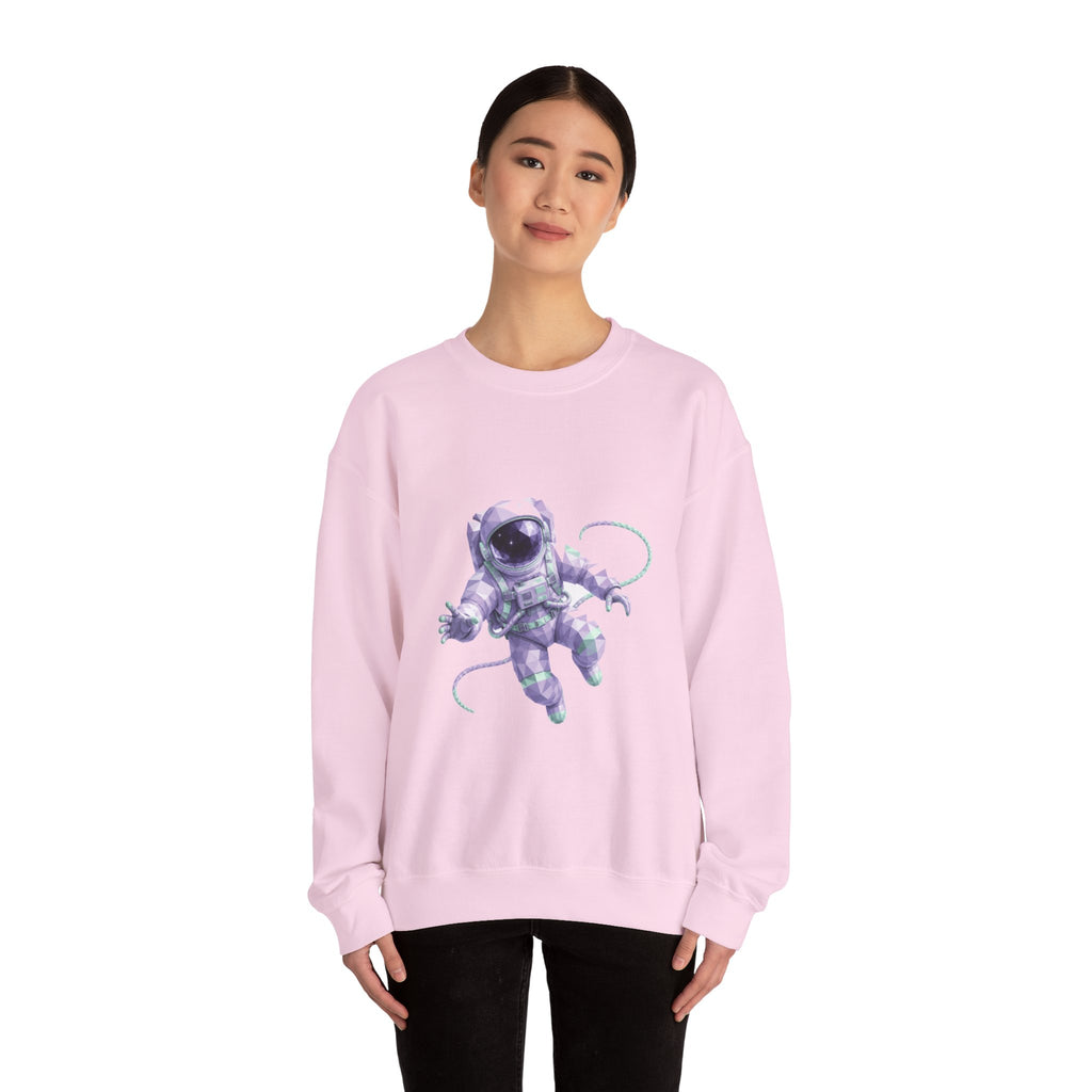 Matching Couple Sweatshirt - Astronaut & Planet Matching Couple Crewneck Sweatshirt Geometric Art His Hers Couple Gift - Design A