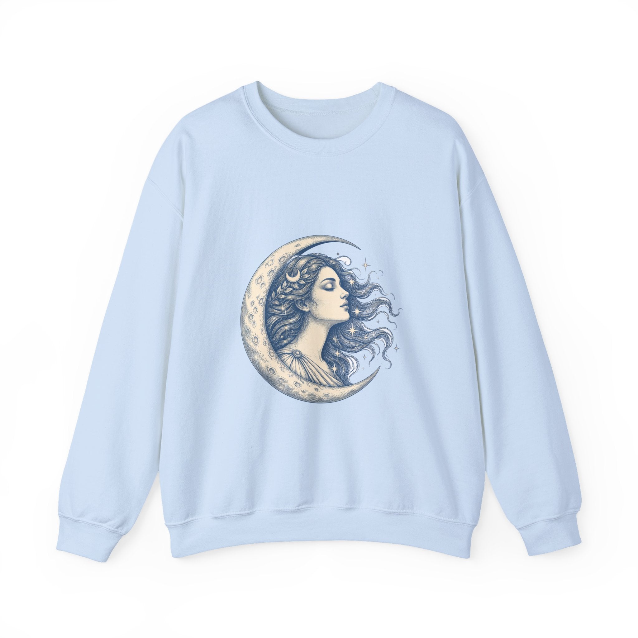 Matching Couple Sweatshirt - Helios & Selene Matching Couple Premium Fleece Sweatshirt Hand-Drawn Art His Hers Anniversary Gift - Design B