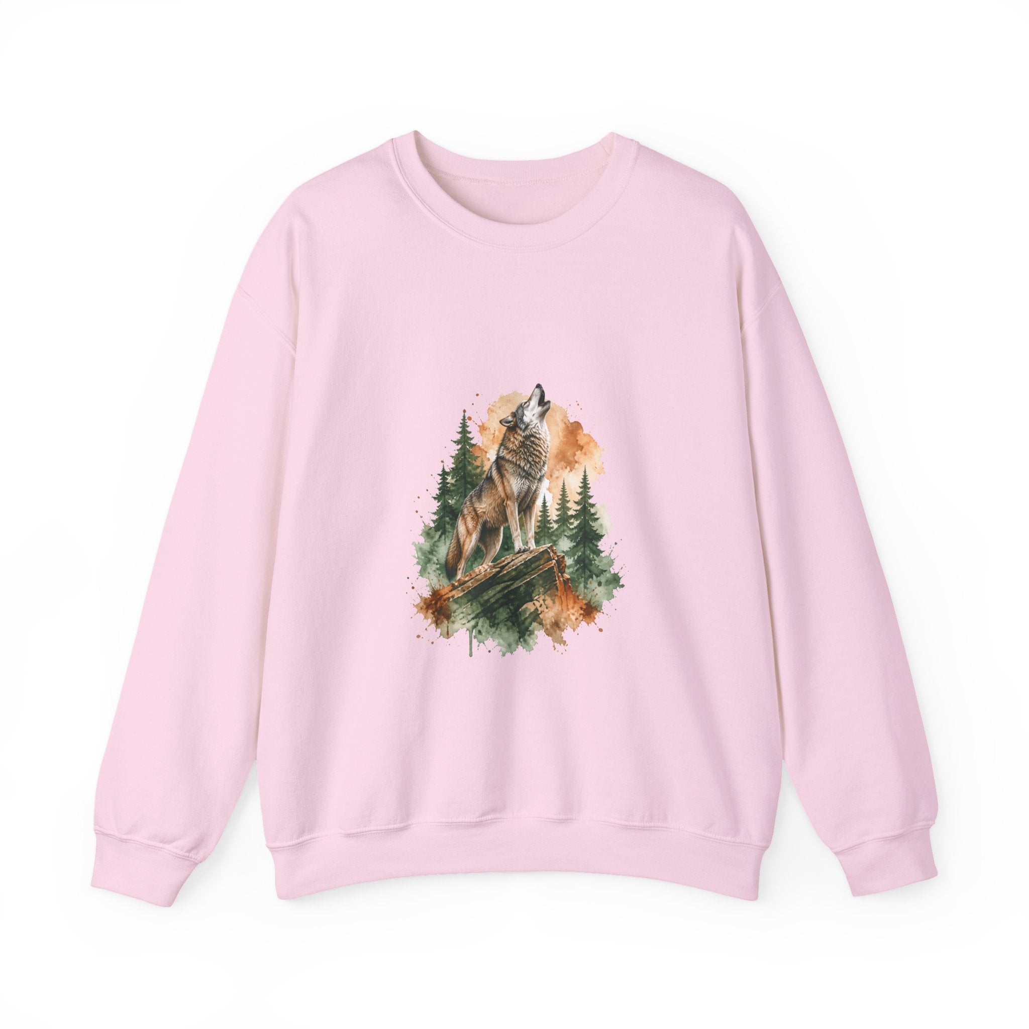 Matching Couple Sweatshirt - Wolf & Dove Matching Couple Crewneck Sweatshirt Watercolor Art His Hers Engagement Gift - Design A