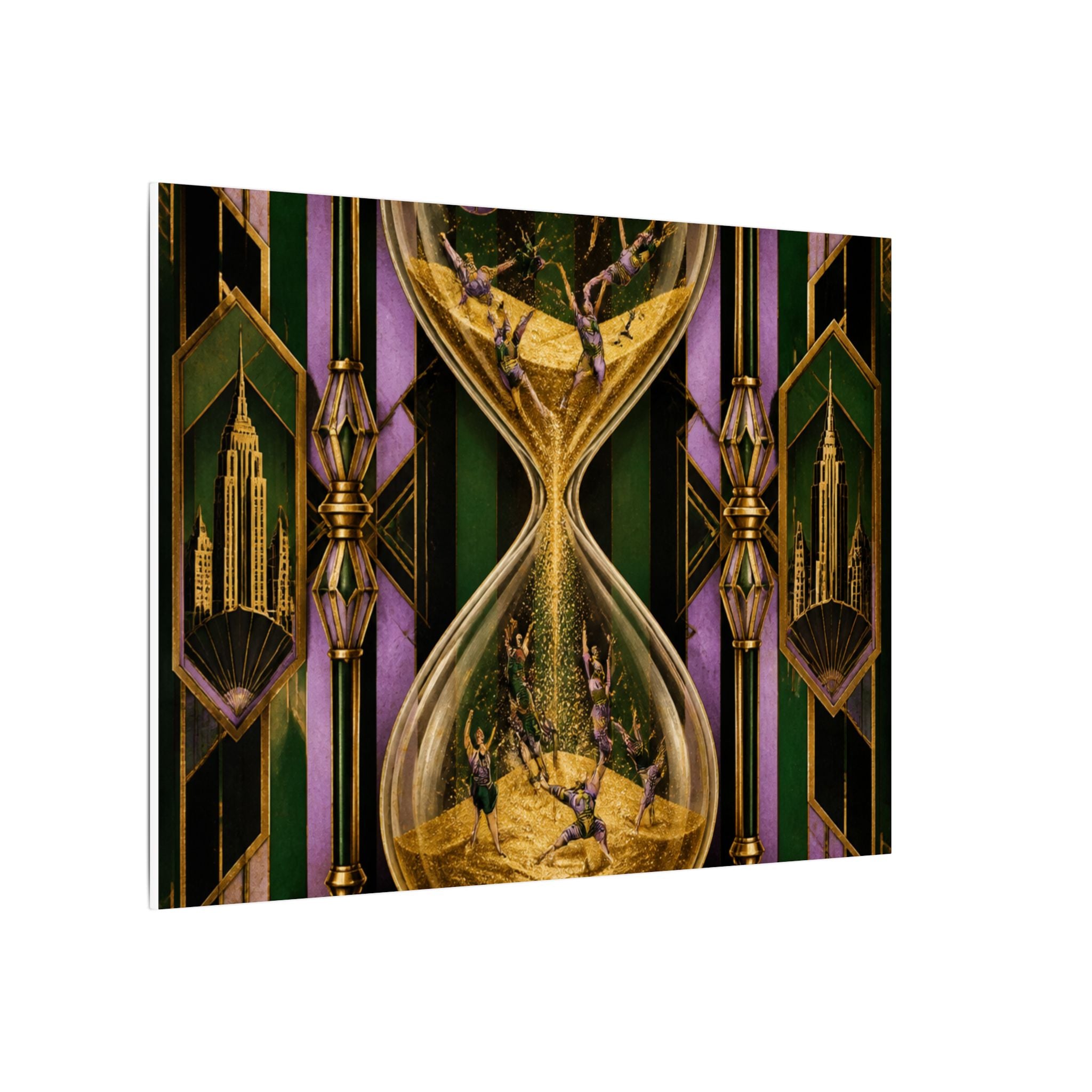 Hourglass Acrobats Wall Art Canvas 24×36 Art Deco Bar Area Decor Maximalist Print