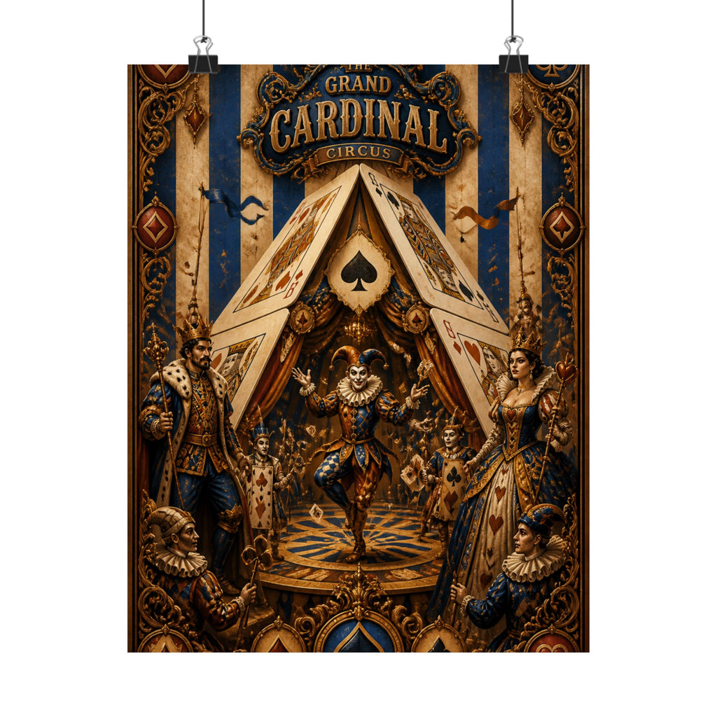 Playing Cards Tent Wall Art Poster 24×36 Baroque Studio Decor Maximalist Print