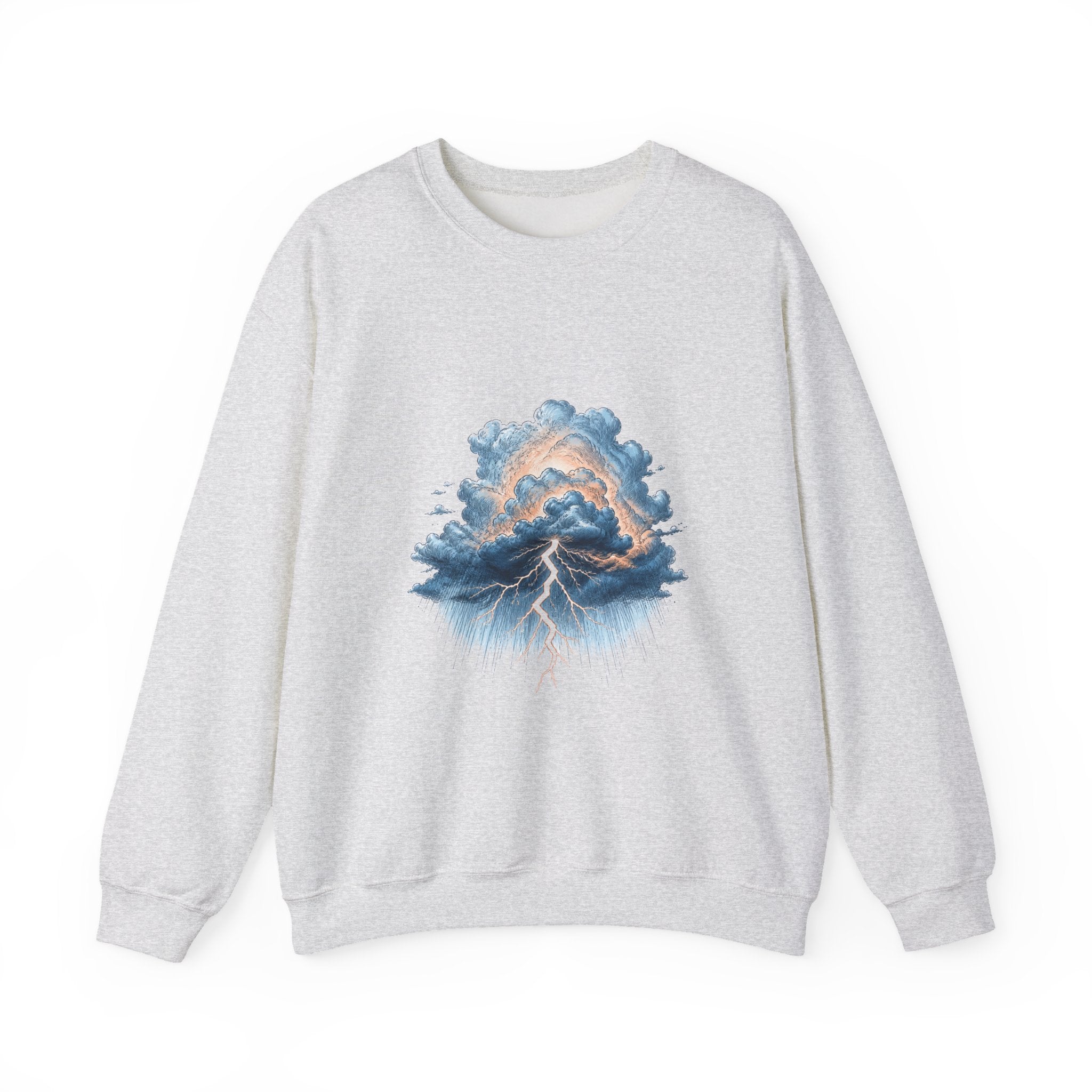 Matching Couple Sweatshirt - Storm & Rainbow Matching Couple Comfort Colors Crew Hand-Drawn Art His Hers Anniversary Gift - Design A