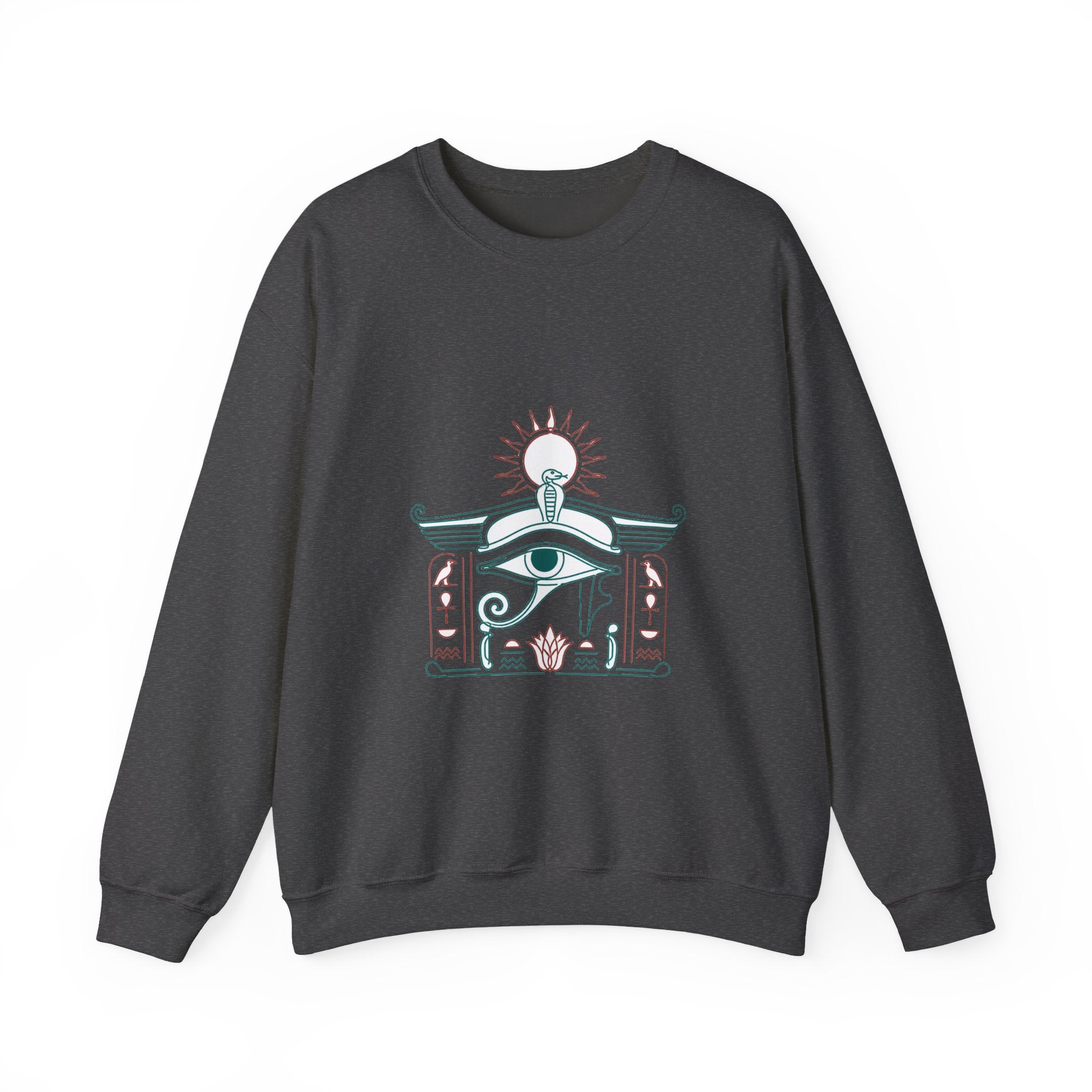 Matching Couple Sweatshirt - Eye of Ra & Horus Matching Couple Crewneck Sweatshirt Minimalist Art His Hers Valentine Gift - Design A