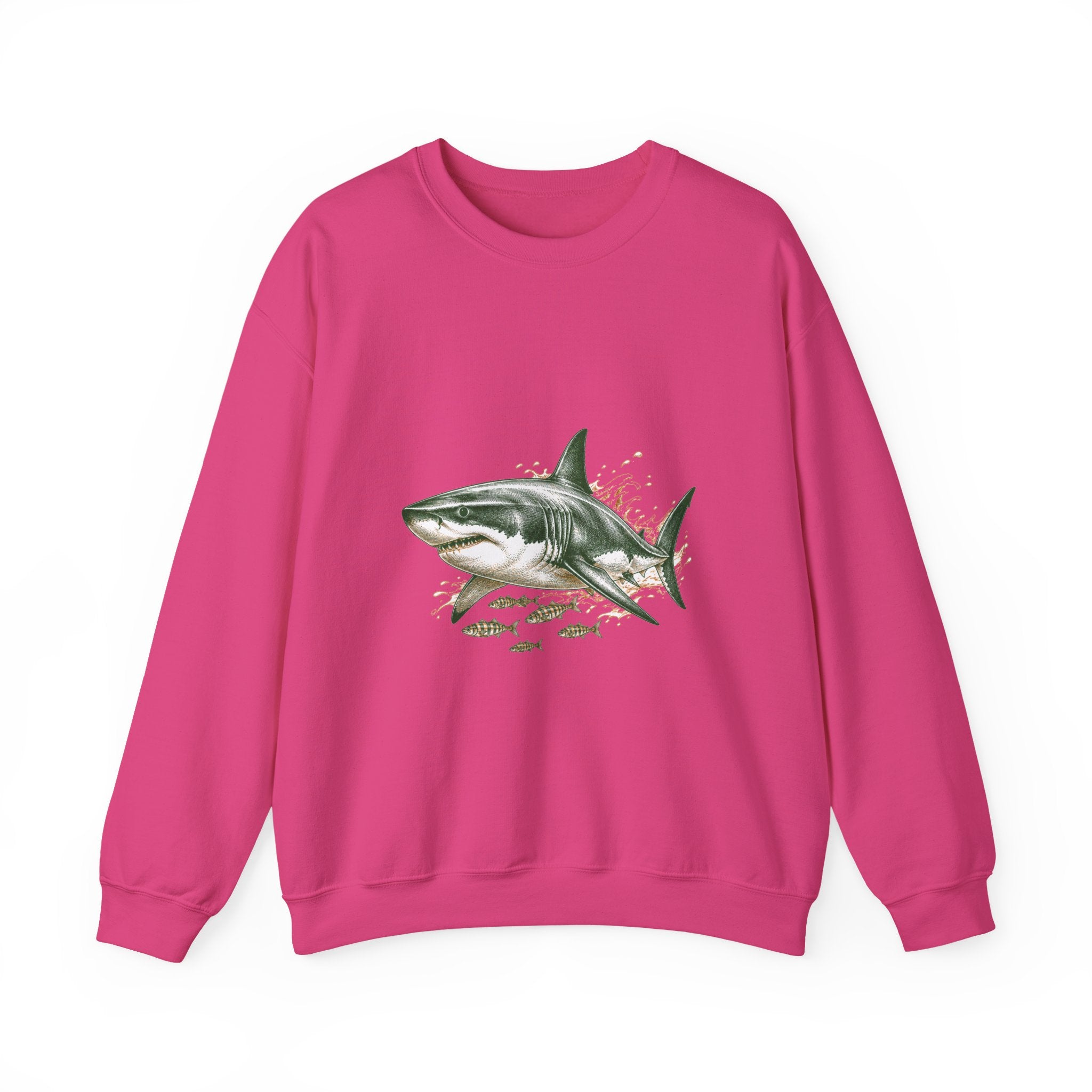 Matching Couple Sweatshirt - Shark & Dolphin Matching Couple Crewneck Sweatshirt Hand-Drawn Art His Hers Best Friend Gift - Design A