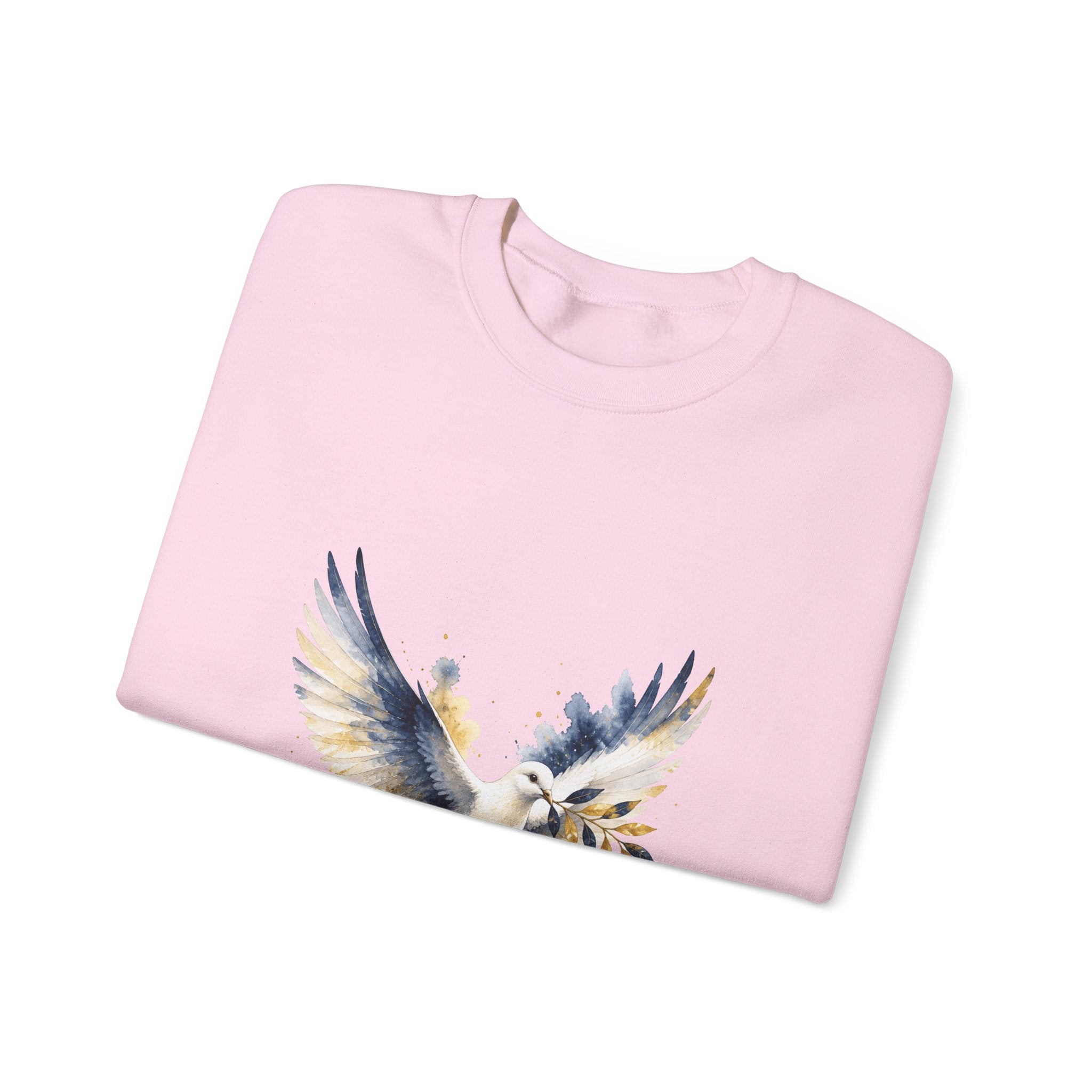 Matching Couple Sweatshirt - Wolf & Dove Matching Couple Comfort Colors Crew Watercolor Art His Hers Birthday Gift - Design B