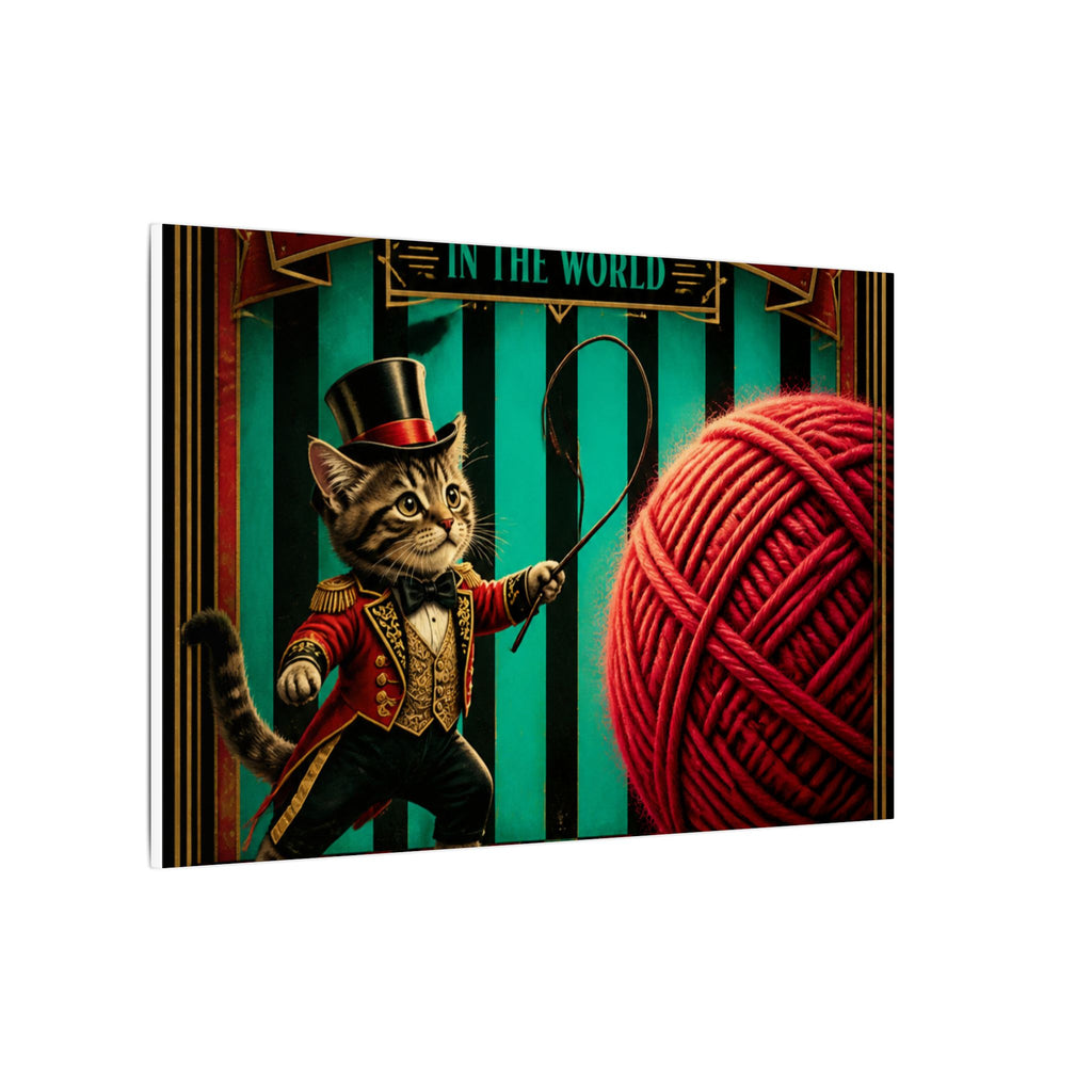 Cat Lion Tamer Wall Art Canvas 16×20 Art Deco Entryway Decor Maximalist Print