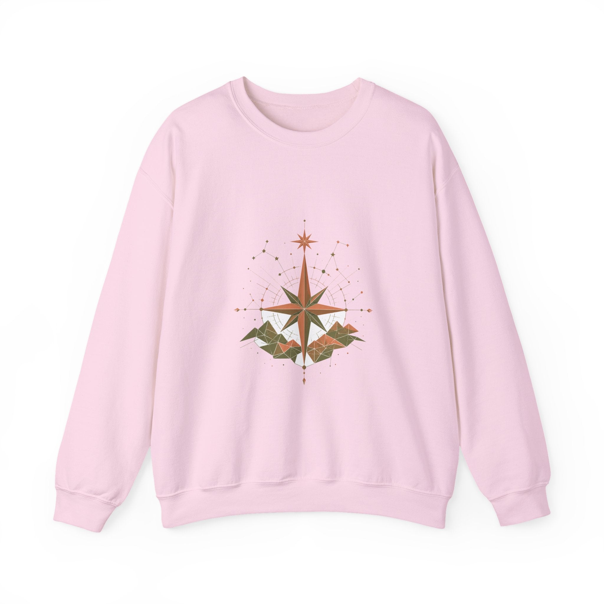 Matching Couple Sweatshirt - Shooting Star & North Star Matching Couple Comfort Colors Crew Geometric Art His Hers Love Gift - Design B
