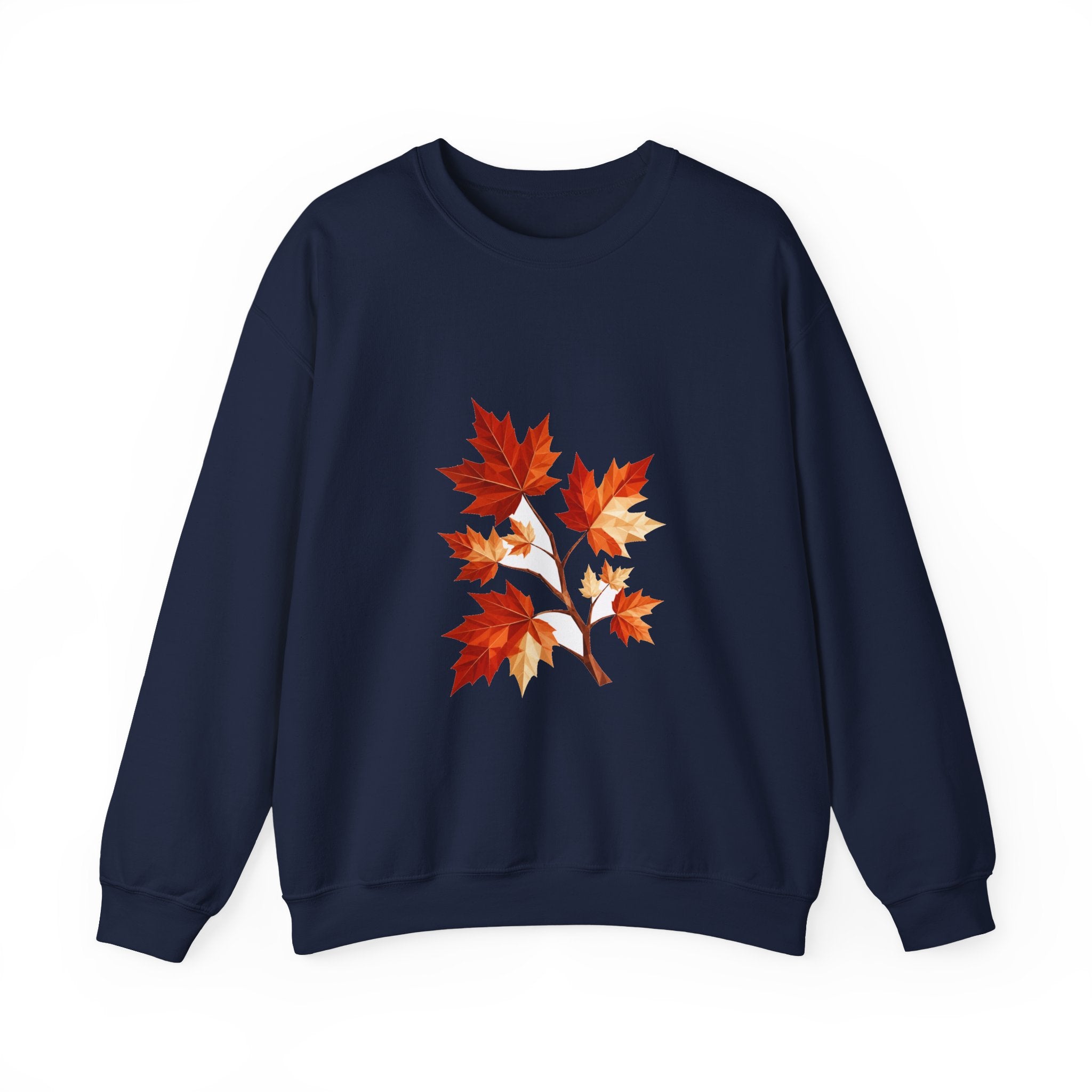 Matching Couple Sweatshirt - Cherry Blossom & Maple Leaf Matching Couple Comfort Colors Crew Geometric Art His Hers Love Gift - Design B