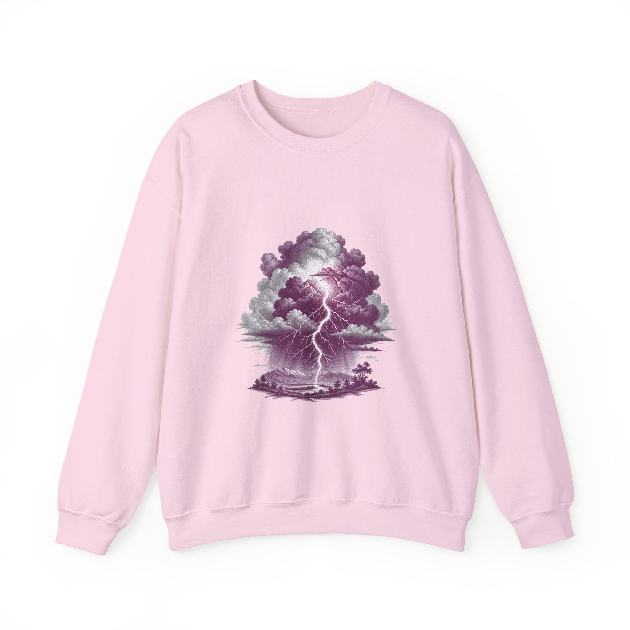 Matching Couple Sweatshirt - Storm & Rainbow Matching Couple Crewneck Sweatshirt Vintage Art His Hers Wedding Gift - Design A