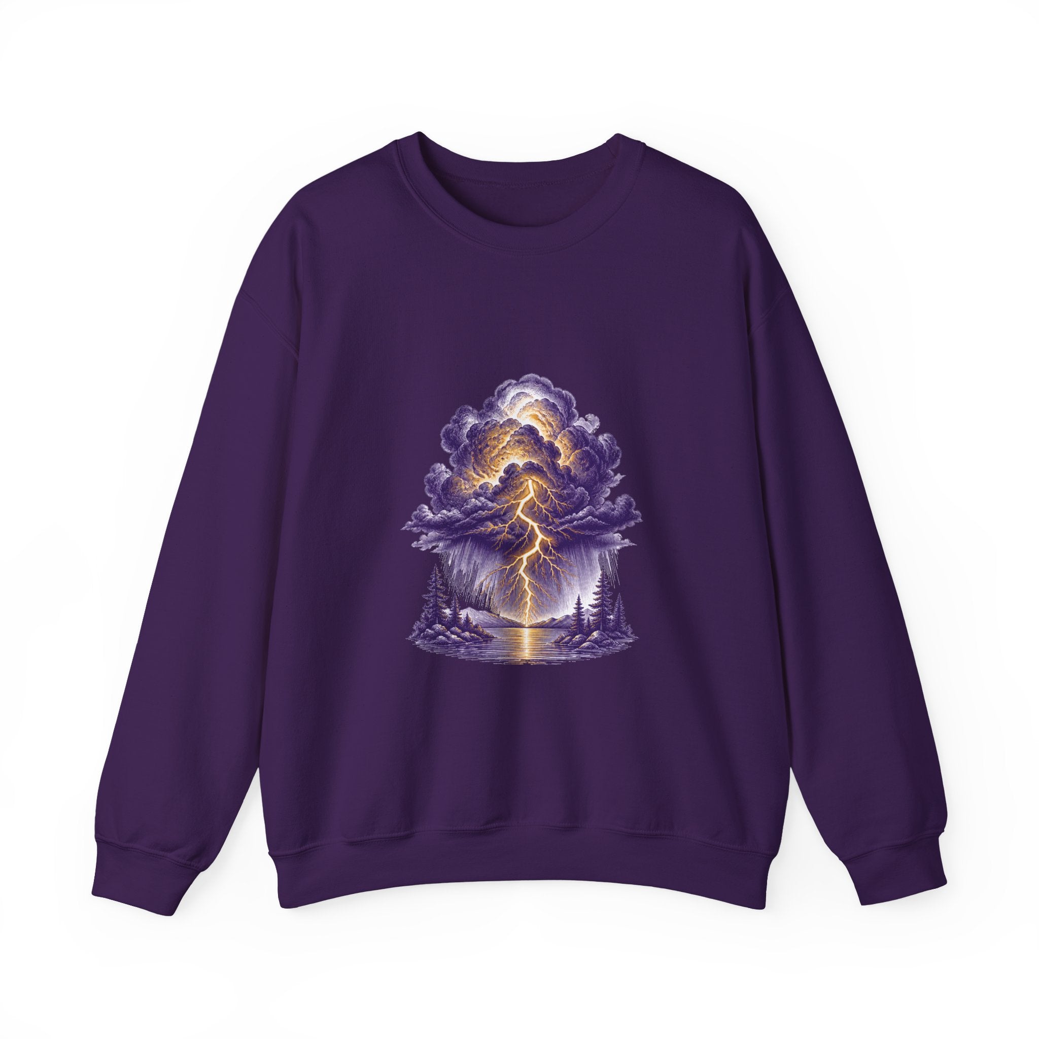 Matching Couple Sweatshirt - Storm & Rainbow Matching Couple Premium Fleece Sweatshirt Vintage Art His Hers Honeymoon Gift - Design A
