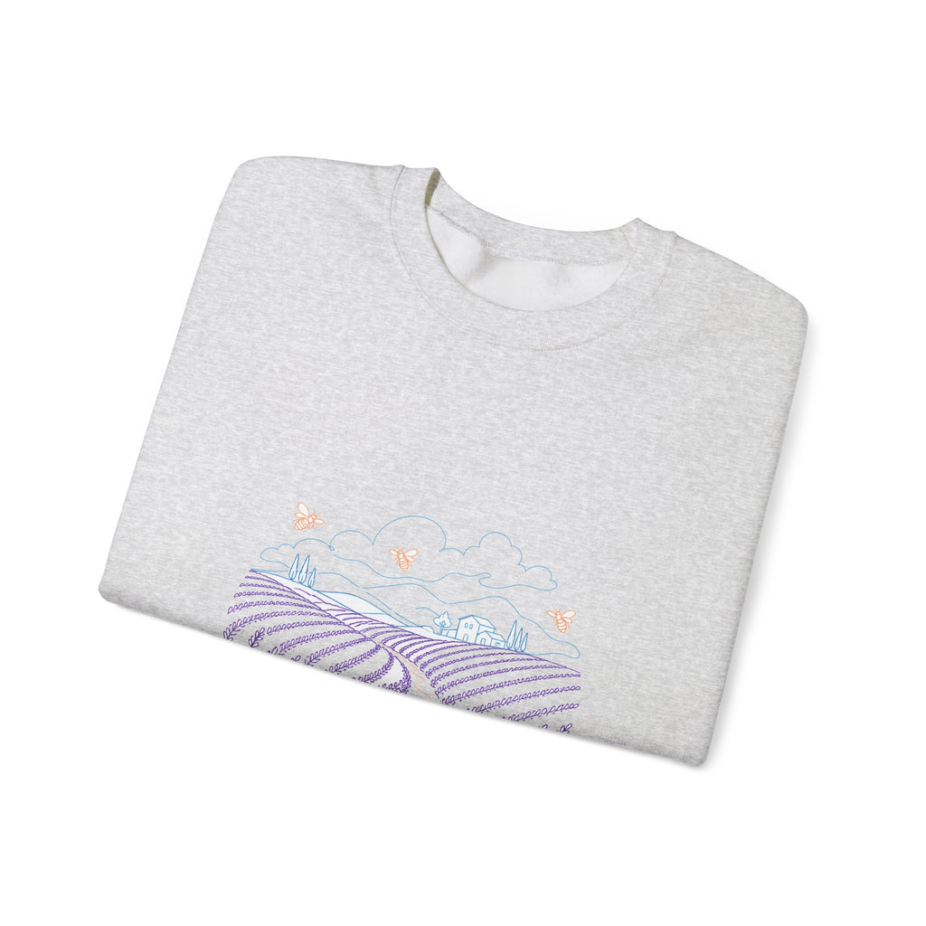 Matching Couple Sweatshirt - Lavender Fields & Canyon Matching Couple Comfort Colors Crew Minimalist Art His Hers Christmas Gift - Design A